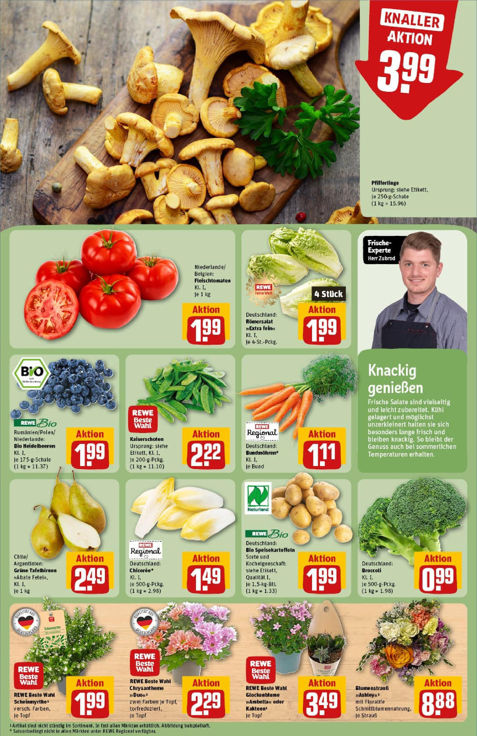 REWE Prospekt ab 27.07.2025 zum Blättern » Angebote | Seite: 9 | Produkte: Heidelbeeren, Pfifferlinge