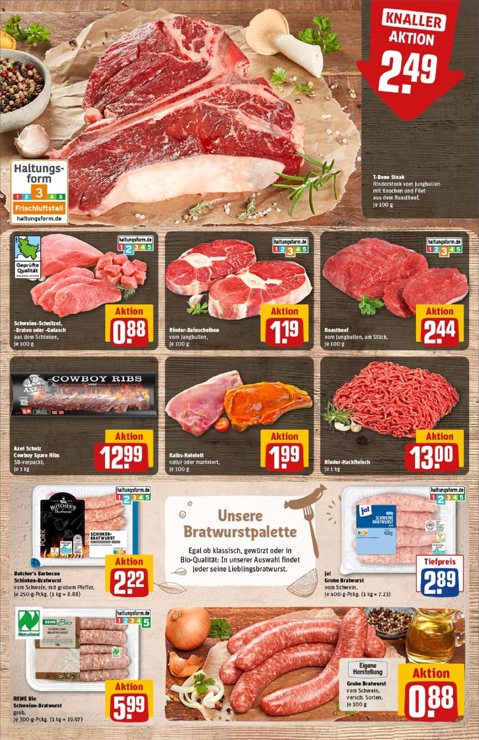 REWE Prospekt ab 27.07.2025 zum Blättern » Angebote | Seite: 11 | Produkte: Bratwurst, Roastbeef, Gulasch, Schinken