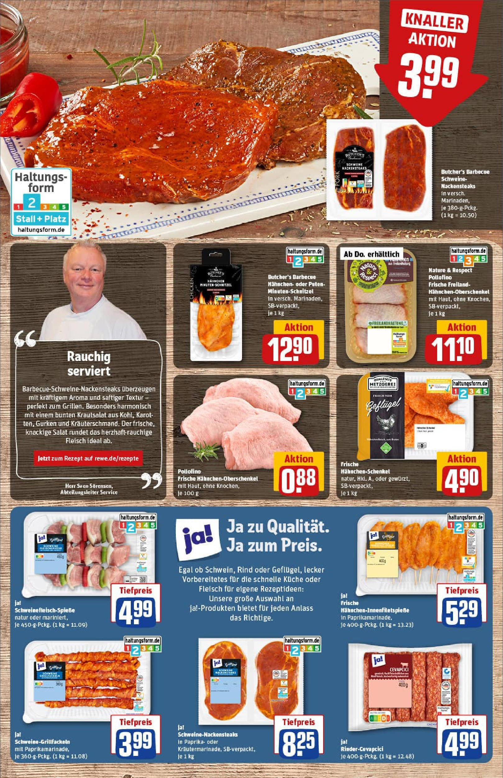 REWE Prospekt ab 27.07.2025 zum Blättern » Angebote | Seite: 12 | Produkte: Nackensteaks, Hahnchen, Hahnchenschenkel, Schnitzel REWE Prospekt ab 27.07.2025 zum Blättern » Angebote | Seite: 12 | Produkte: Nackensteaks, Hahnchen, Hahnchenschenkel, Schnitzel