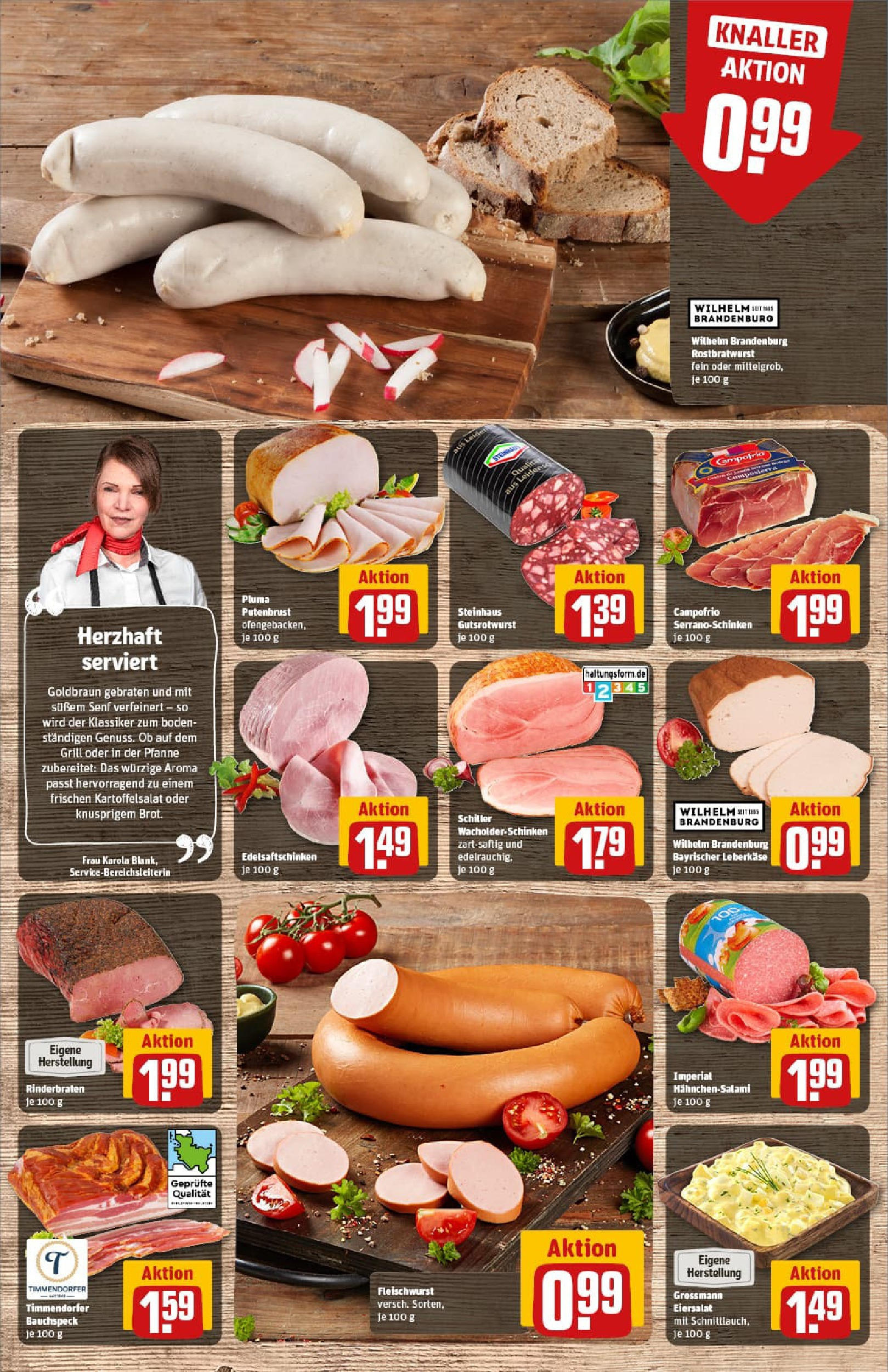 REWE Prospekt ab 27.07.2025 zum Blättern » Angebote | Seite: 12 | Produkte: Rinderbraten, Brot, Schinken, Leberkase