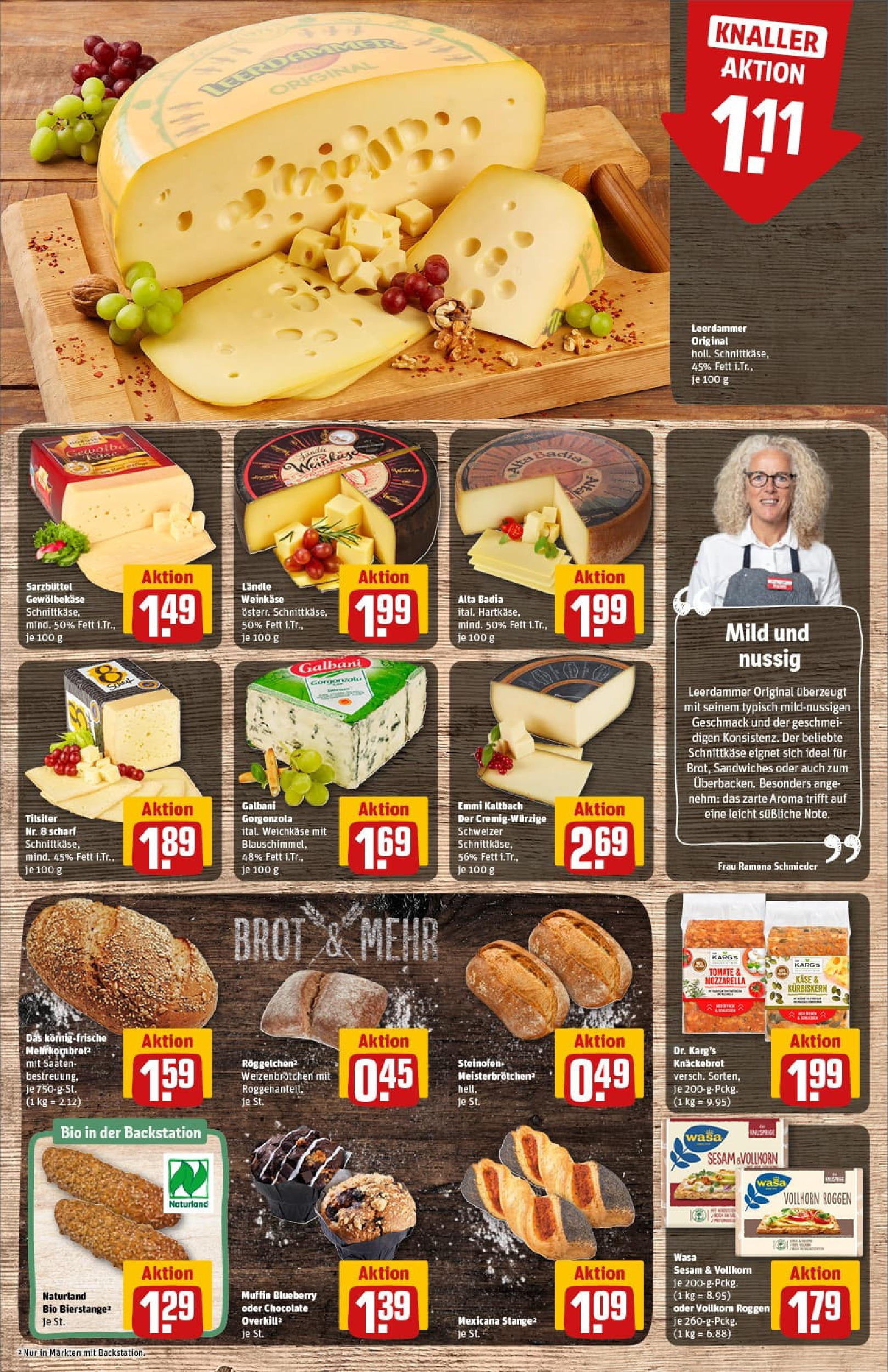 REWE Prospekt ab 27.07.2025 zum Blättern » Angebote | Seite: 13 | Produkte: Käse, Mozzarella, Leerdammer, Brot