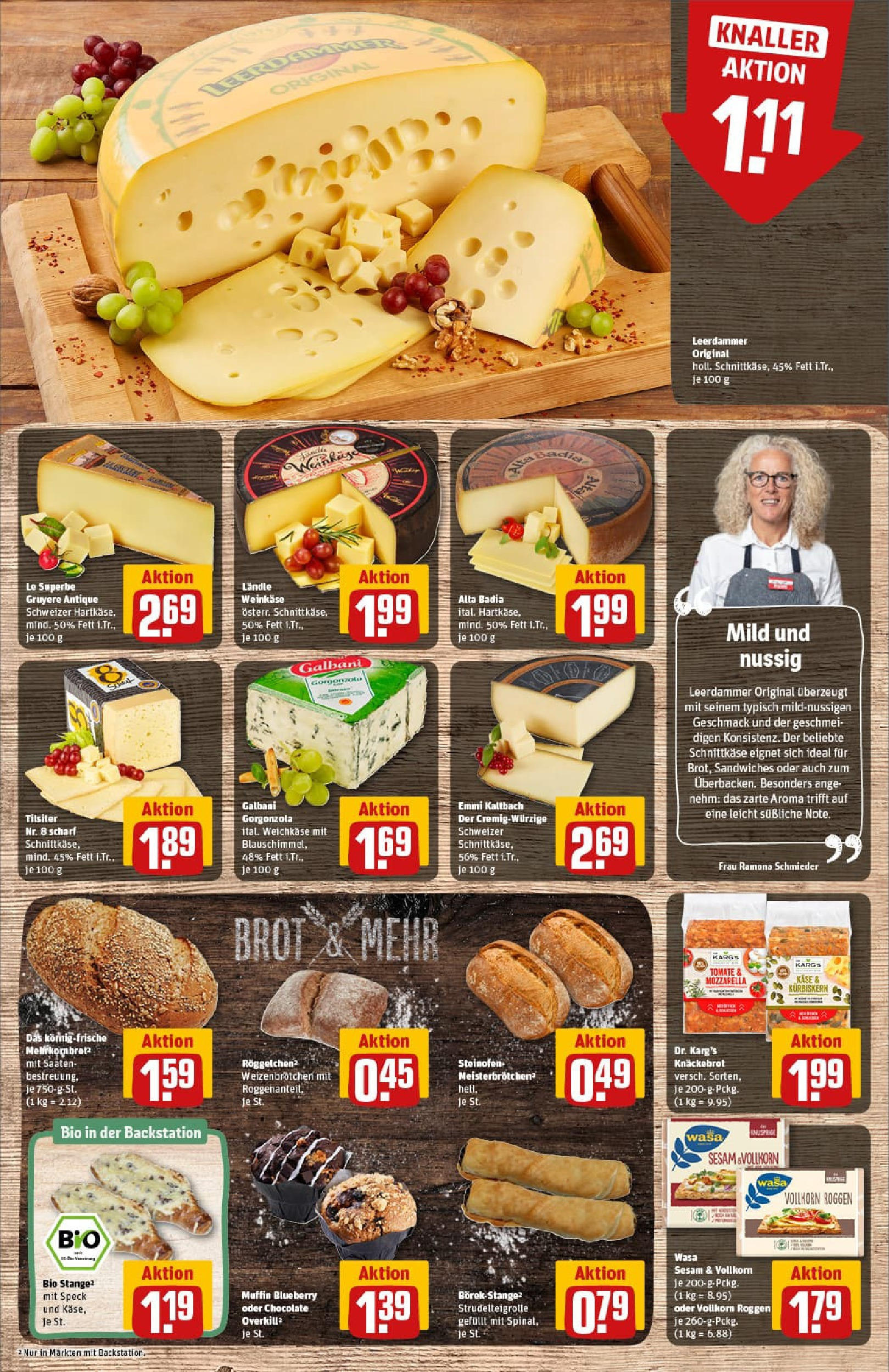 REWE Prospekt ab 27.07.2025 zum Blättern » Angebote | Seite: 15 | Produkte: Käse, Mozzarella, Leerdammer, Brot REWE Prospekt ab 27.07.2025 zum Blättern » Angebote | Seite: 15 | Produkte: Käse, Mozzarella, Leerdammer, Brot