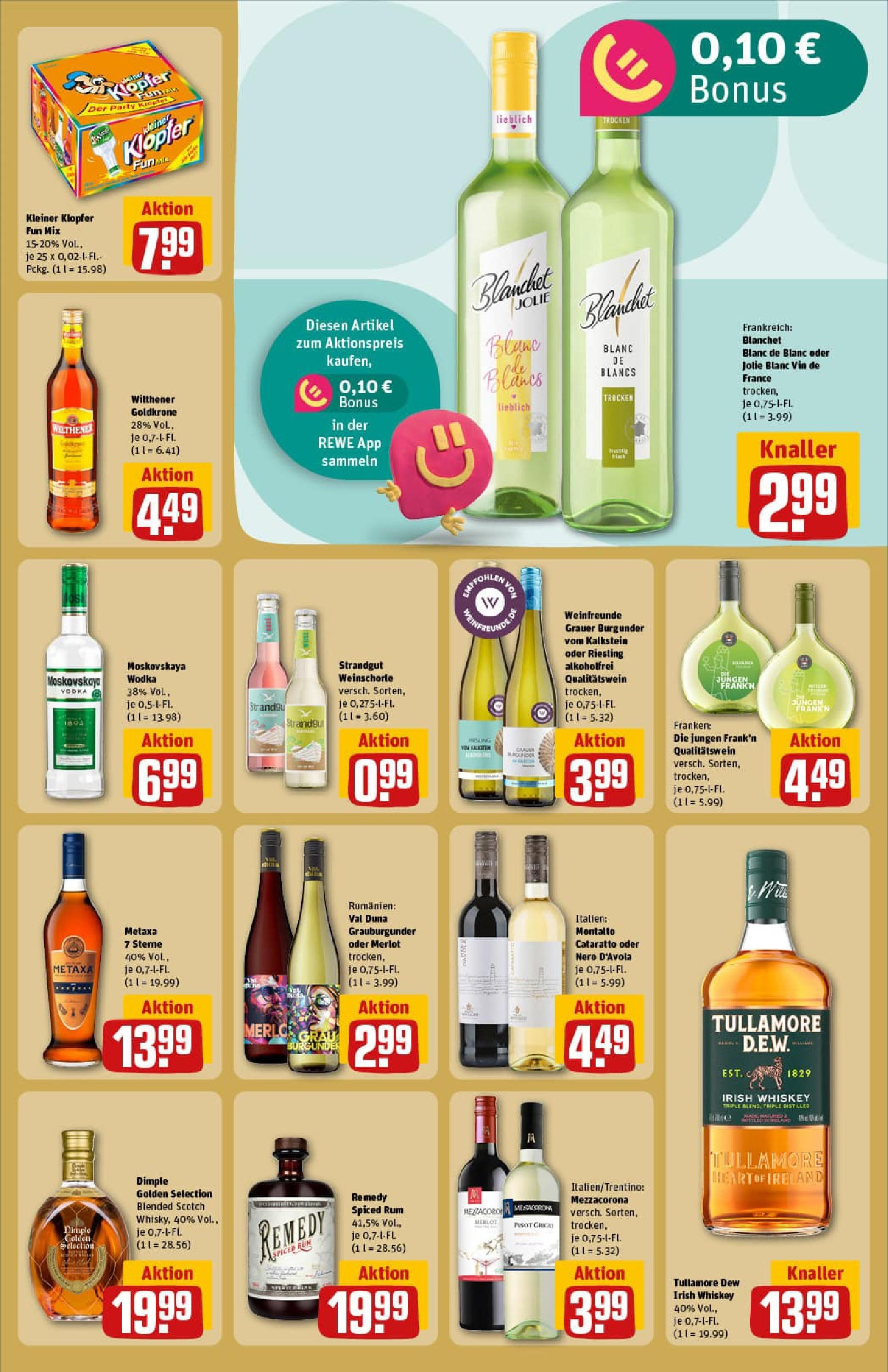 REWE Prospekt ab 27.07.2025 zum Blättern » Angebote | Seite: 23 | Produkte: Wilthener, Vodka, Wodka, Whiskey