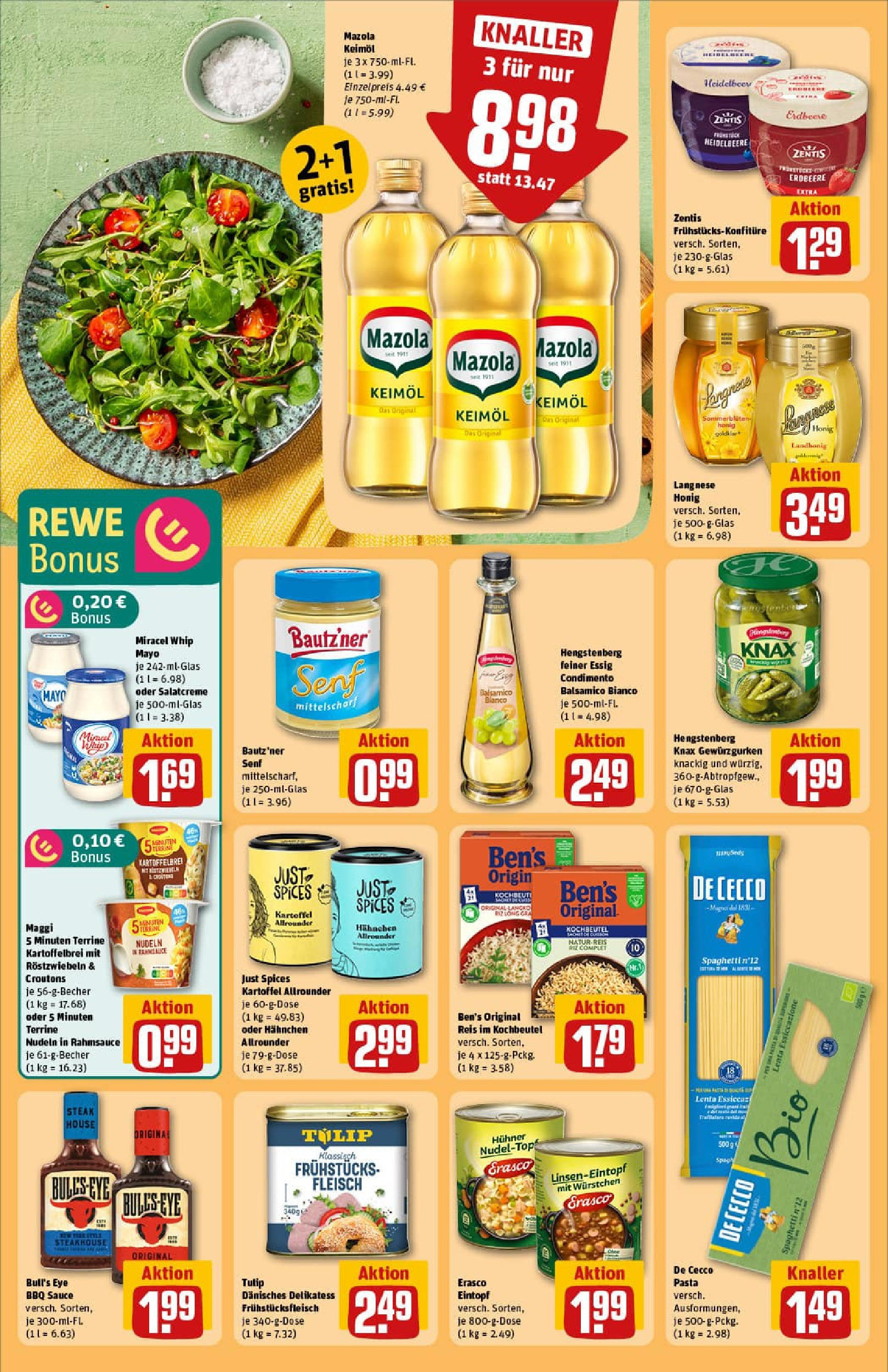 REWE Prospekt ab 27.07.2025 zum Blättern » Angebote | Seite: 24 | Produkte: Langnese, Reis, Steak, Erasco