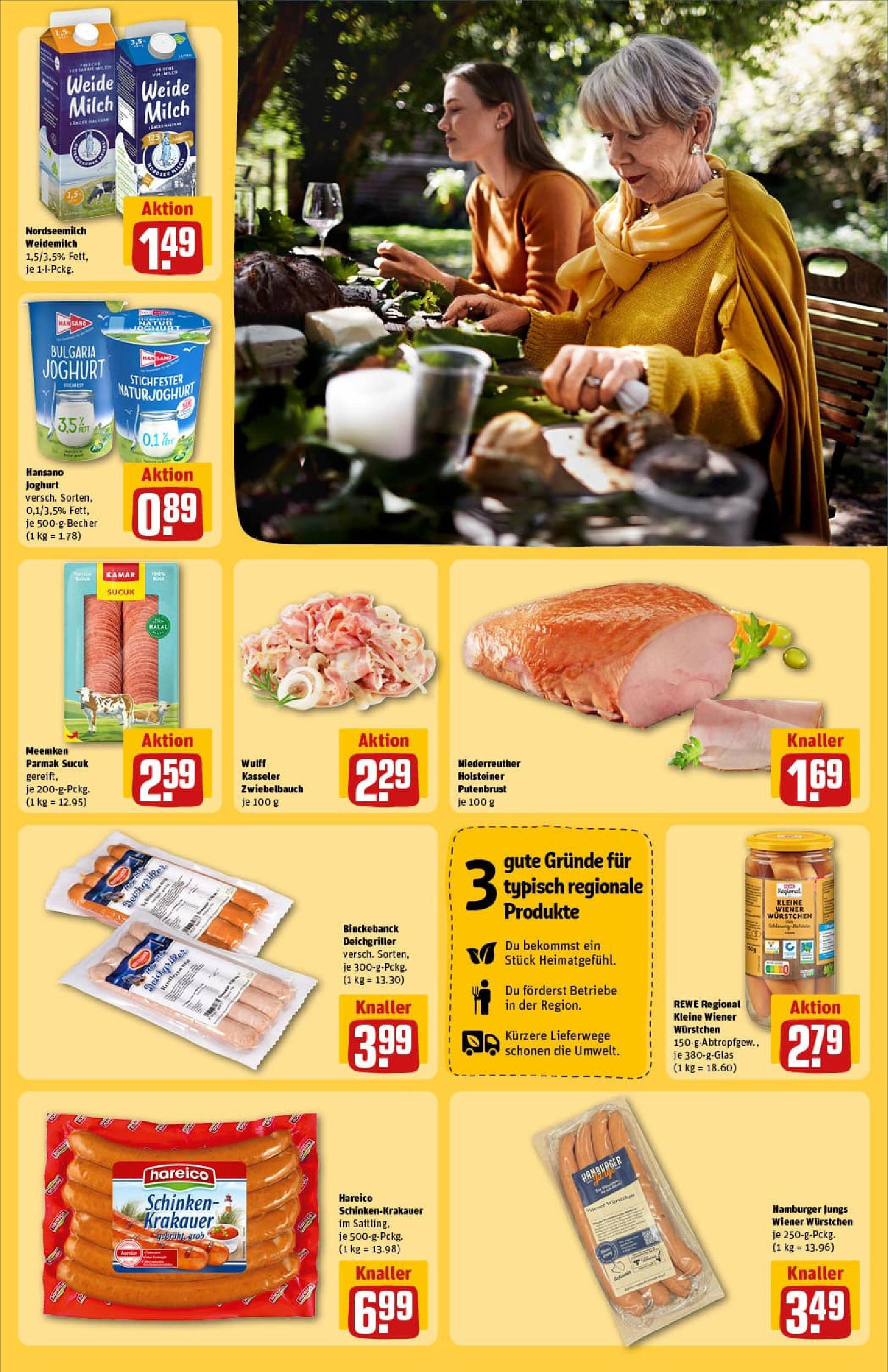 REWE Prospekt ab 27.07.2025 zum Blättern » Angebote | Seite: 27 | Produkte: Wiener wurstchen, Joghurt, Schinken, Meemken
