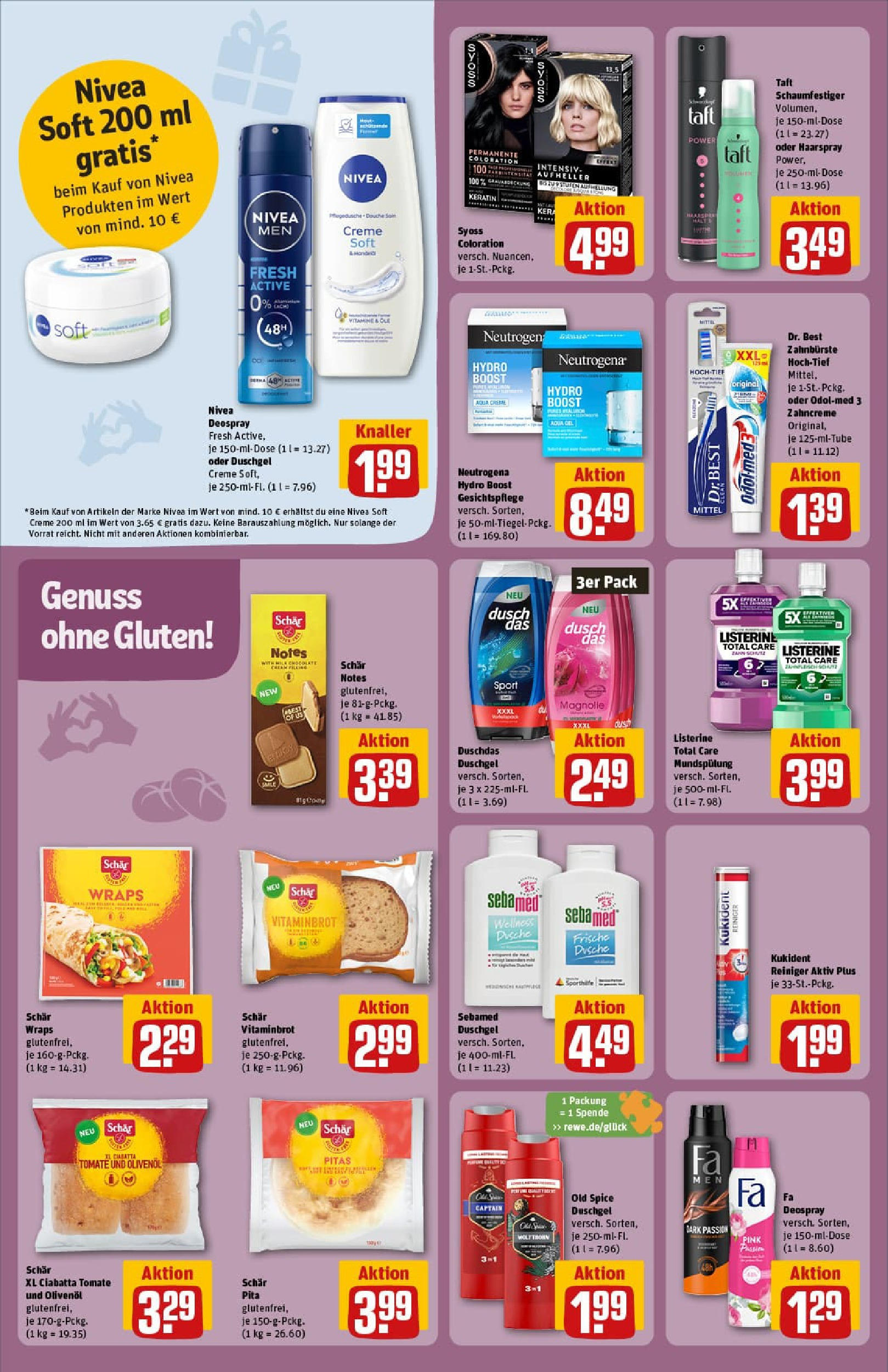 REWE Prospekt ab 27.07.2025 zum Blättern » Angebote | Seite: 30 | Produkte: Haarspray, Duschgel, Zahnbürste, Listerine