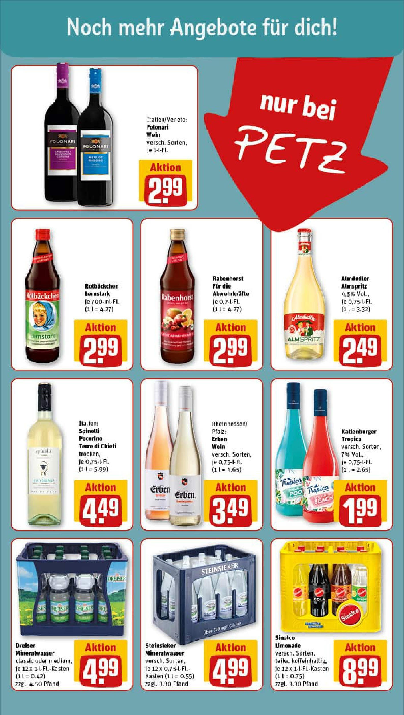 REWE Prospekt ab 27.07.2025 zum Blättern » Angebote | Seite: 19 | Produkte: Sinalco, Limonade, Mineralwasser, Wein REWE Prospekt ab 27.07.2025 zum Blättern » Angebote | Seite: 19 | Produkte: Sinalco, Limonade, Mineralwasser, Wein