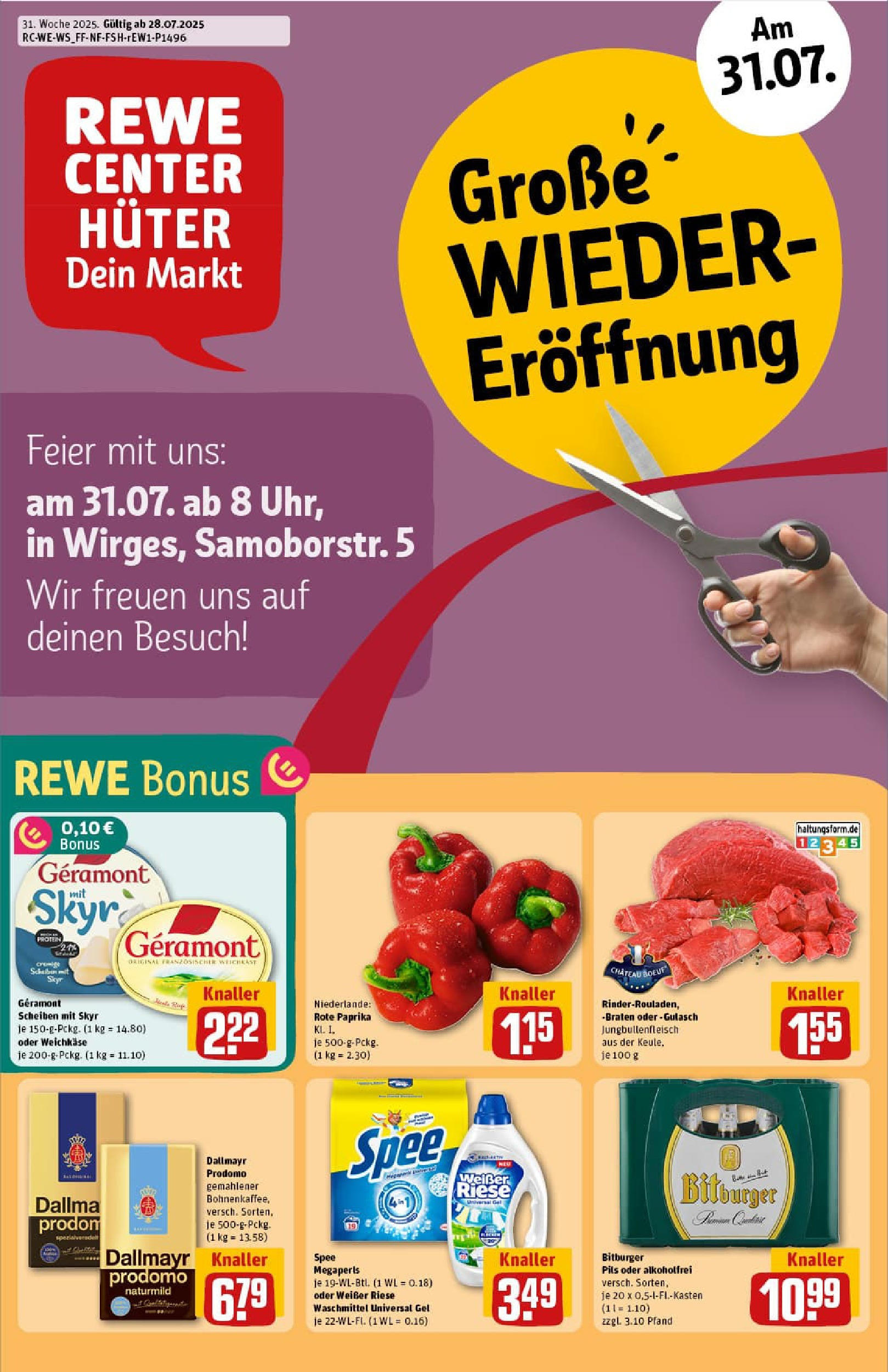 REWE Prospekt ab 27.07.2025 nächste Woche - Prospekt Wirges Vorschau von dem Prospekt des Geschäftes Rewe, gültig ab dem 27.07.2025