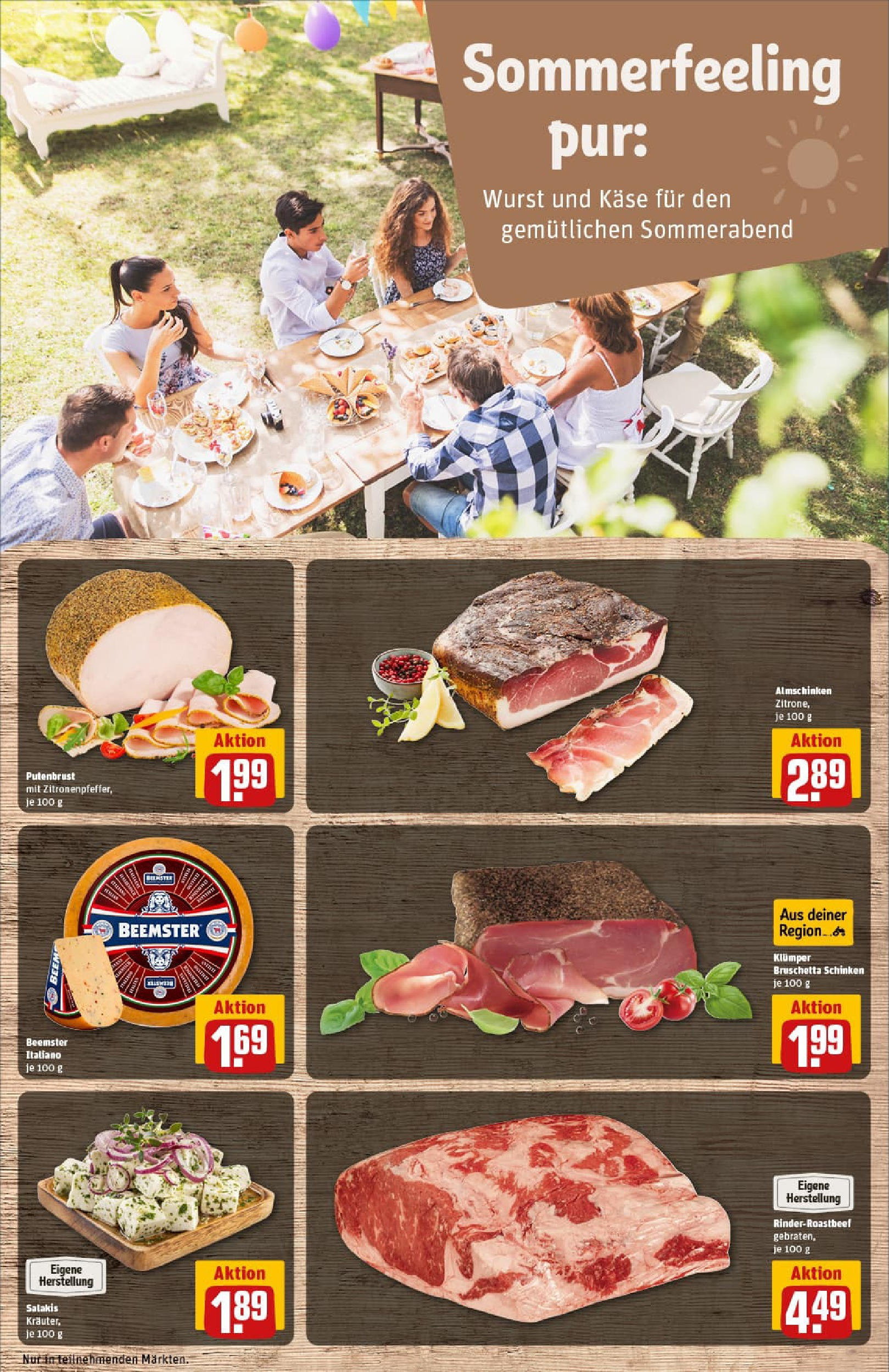 REWE Prospekt ab 27.07.2025 zum Blättern » Angebote | Seite: 13 | Produkte: Käse, Wurst, Salakis, Schinken REWE Prospekt ab 27.07.2025 zum Blättern » Angebote | Seite: 13 | Produkte: Käse, Wurst, Salakis, Schinken
