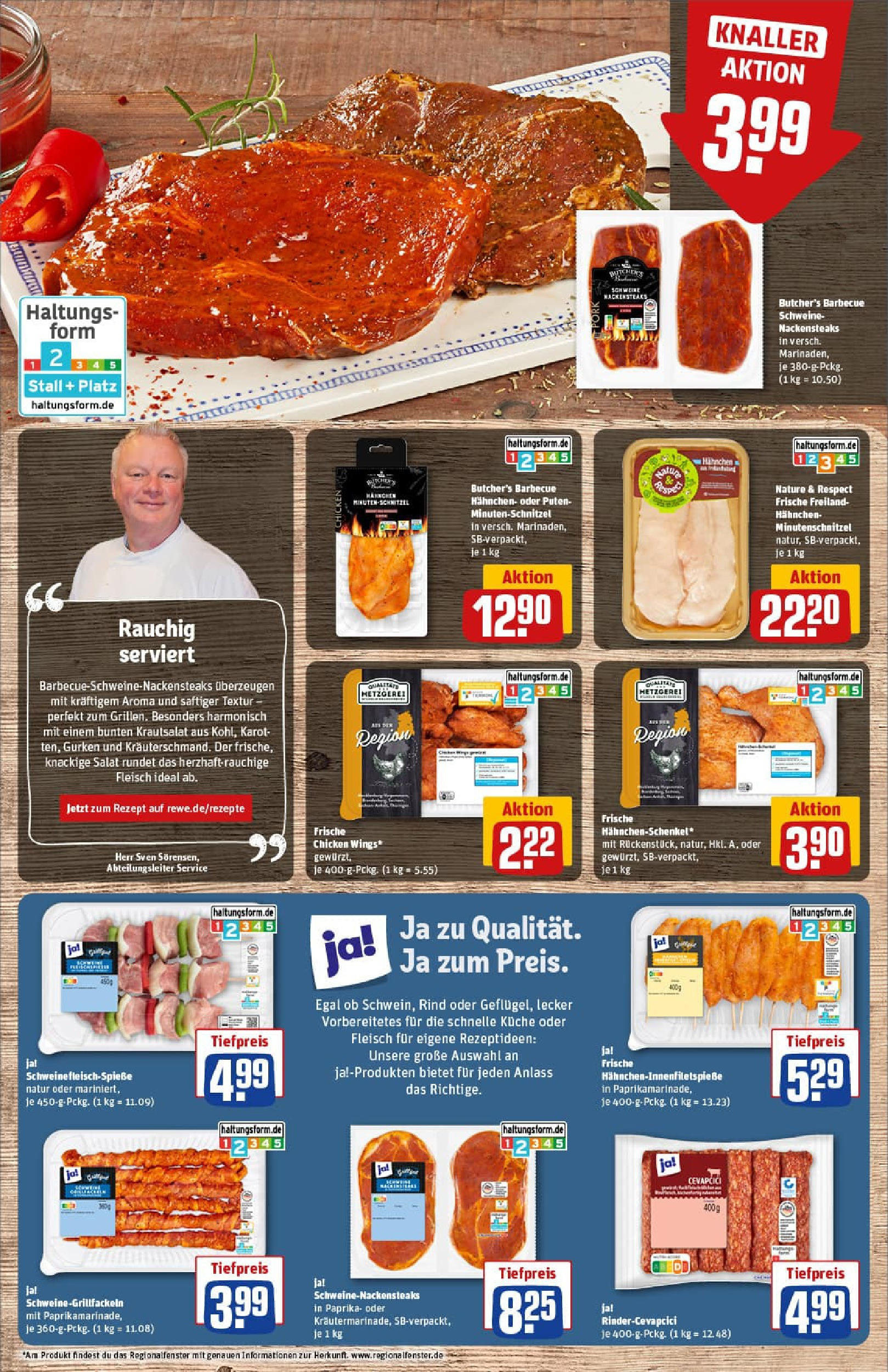REWE Prospekt ab 27.07.2025 zum Blättern » Angebote | Seite: 10 | Produkte: Nackensteaks, Küche, Schnitzel, Fleisch