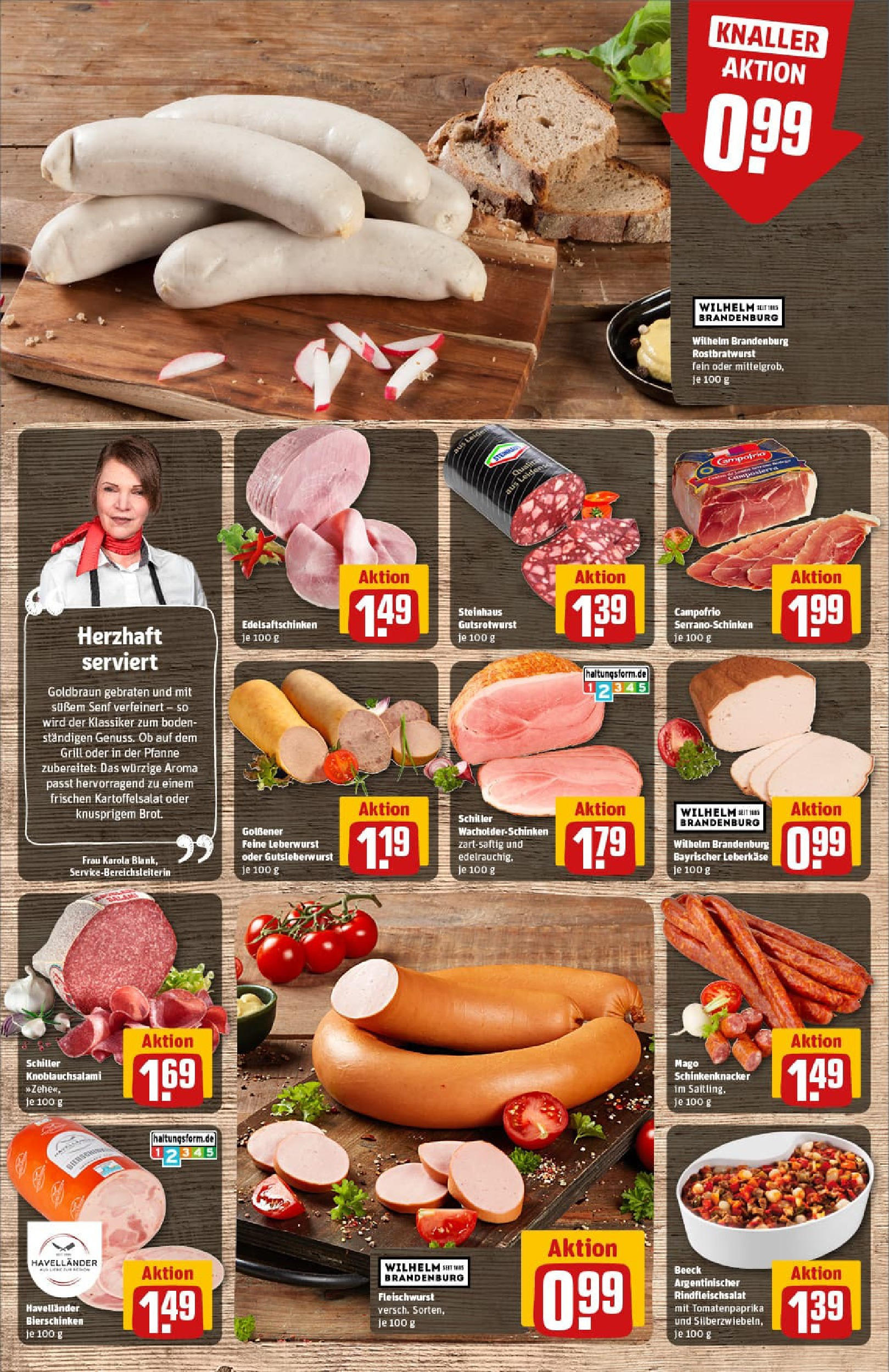 REWE Prospekt ab 27.07.2025 zum Blättern » Angebote | Seite: 14 | Produkte: Grill, Brot, Salami, Serrano schinken