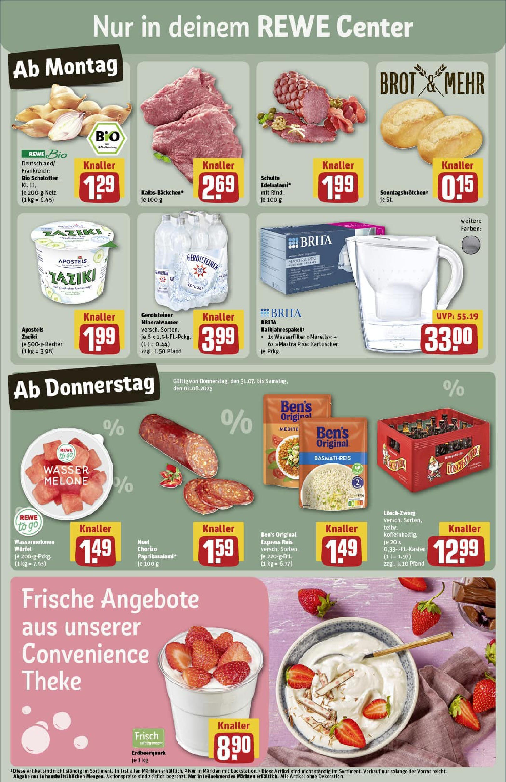 REWE Prospekt ab 27.07.2025 zum Blättern » Angebote | Seite: 3 | Produkte: Theke, Mineralwasser, Wasser, Melone REWE Prospekt ab 27.07.2025 zum Blättern » Angebote | Seite: 3 | Produkte: Theke, Mineralwasser, Wasser, Melone