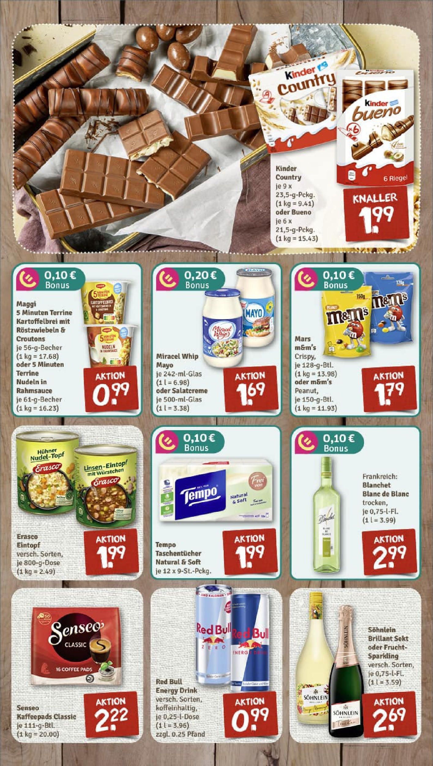 REWE Prospekt ab 27.07.2025 zum Blättern » Angebote | Seite: 7 | Produkte: Energy, Mars, Mayonnaise, Kinder country