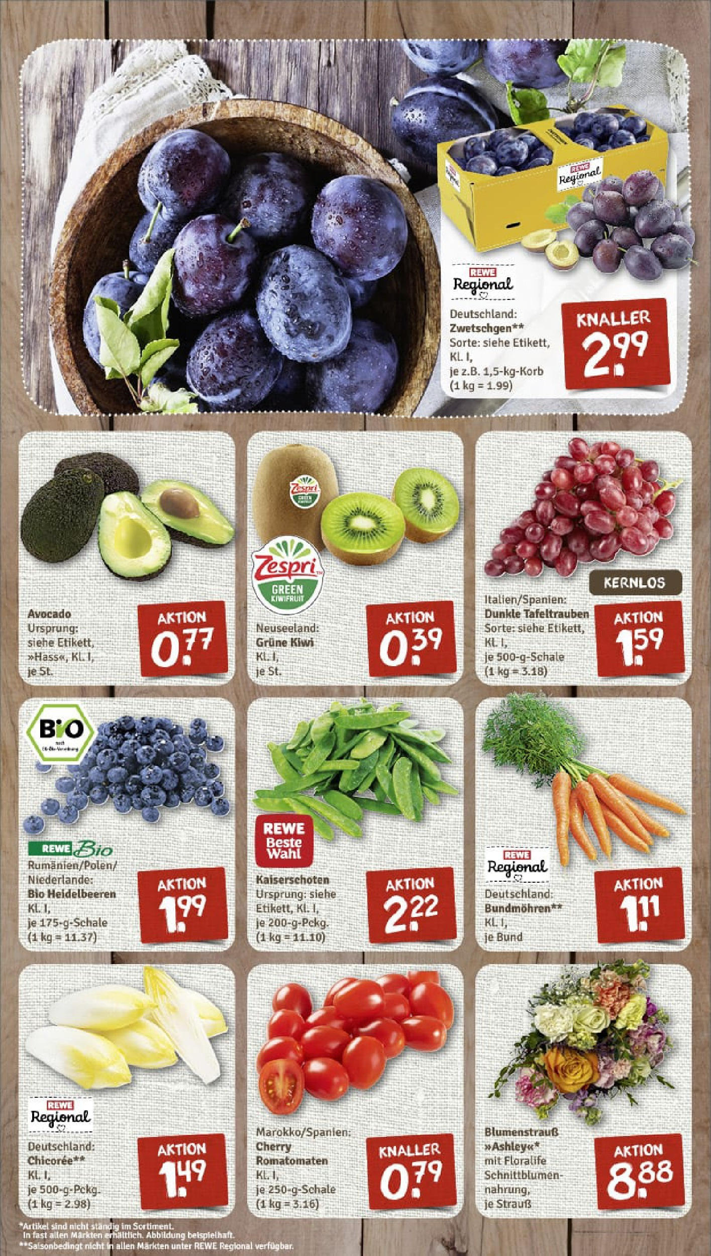 REWE Prospekt ab 27.07.2025 zum Blättern » Angebote | Seite: 5 | Produkte: Zwetschgen, Heidelbeeren, Avocado, Kiwi REWE Prospekt ab 27.07.2025 zum Blättern » Angebote | Seite: 5 | Produkte: Zwetschgen, Heidelbeeren, Avocado, Kiwi