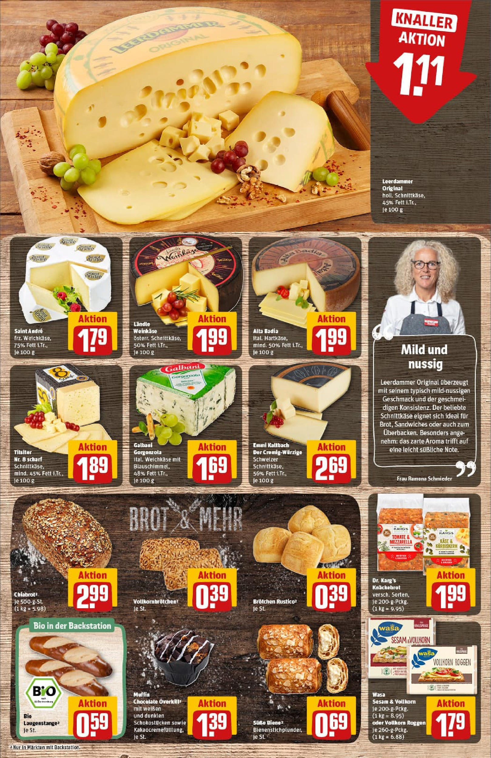 REWE Prospekt ab 27.07.2025 zum Blättern » Angebote | Seite: 15 | Produkte: Käse, Mozzarella, Baguette, Brot REWE Prospekt ab 27.07.2025 zum Blättern » Angebote | Seite: 15 | Produkte: Käse, Mozzarella, Baguette, Brot