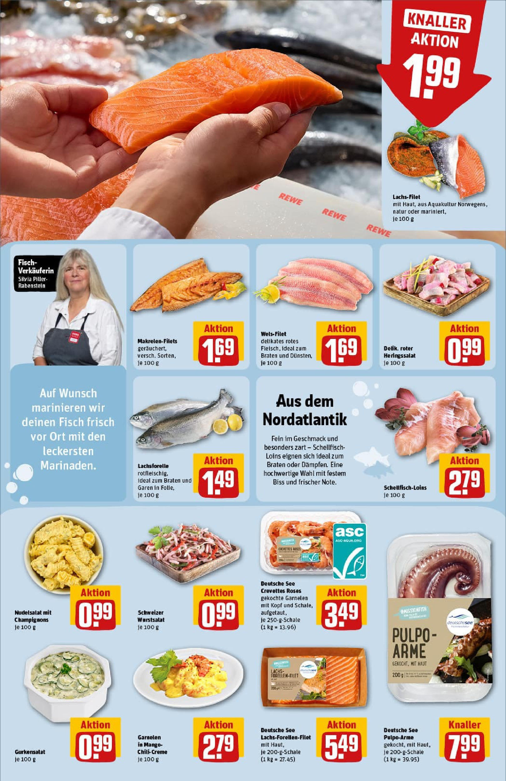 REWE Prospekt ab 27.07.2025 zum Blättern » Angebote | Seite: 14 | Produkte: Fisch, Lachs, Mango, Pasta REWE Prospekt ab 27.07.2025 zum Blättern » Angebote | Seite: 14 | Produkte: Fisch, Lachs, Mango, Pasta