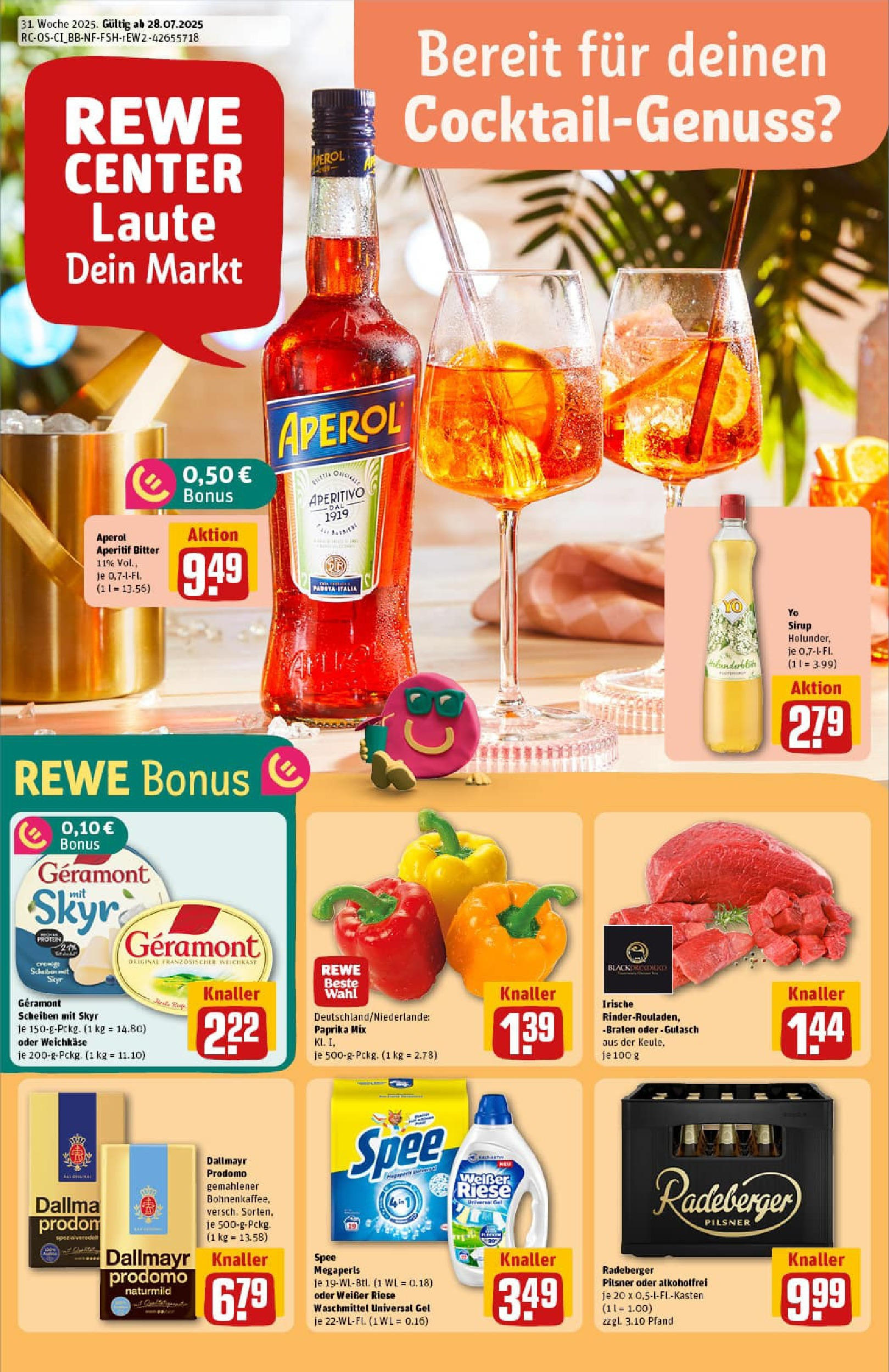 REWE Prospekt ab 27.07.2025 nächste Woche - Prospekt Brandenburg An Der Havel Vorschau von dem Prospekt des Geschäftes Rewe, gültig ab dem 27.07.2025