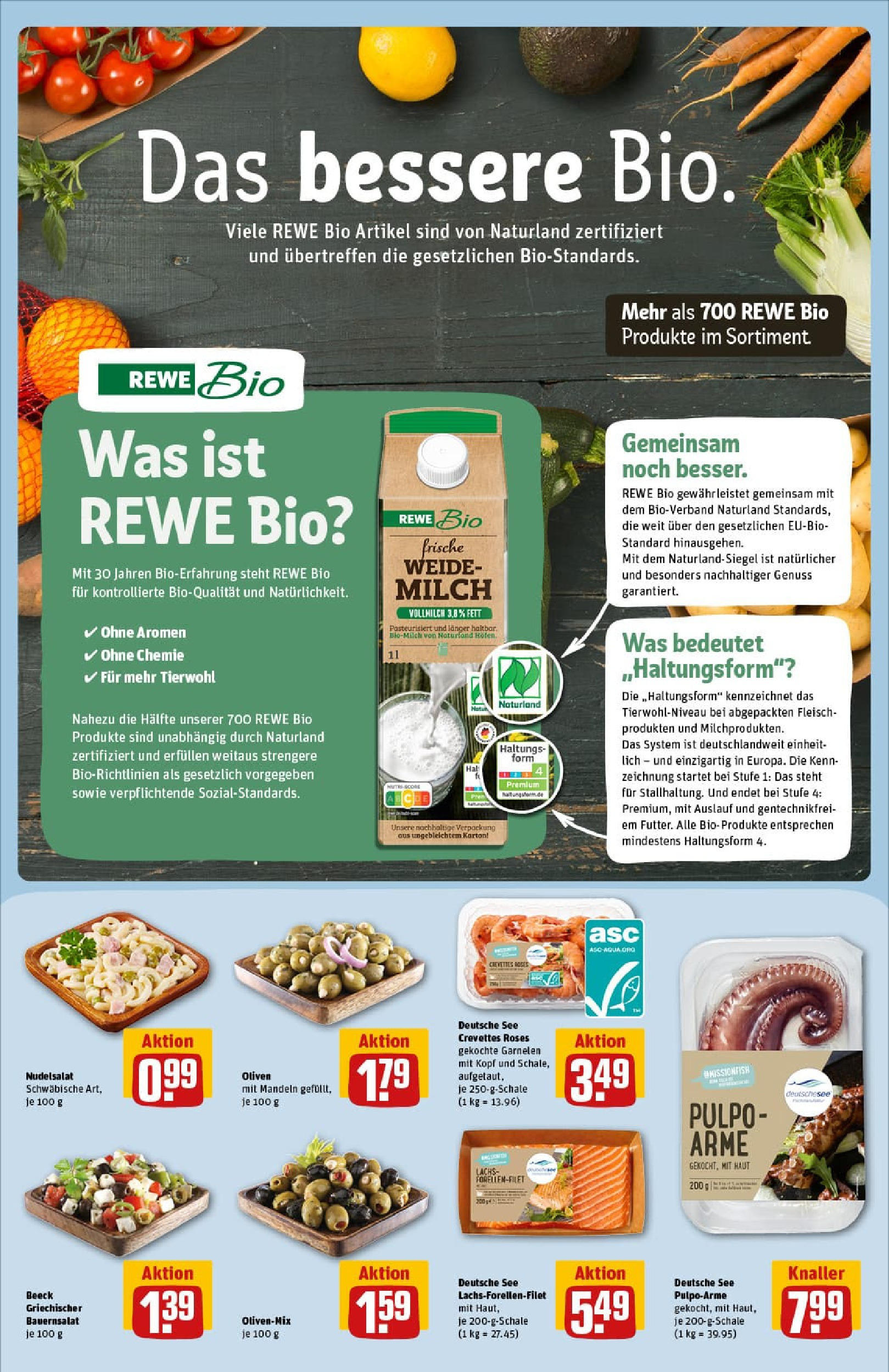 REWE Prospekt ab 27.07.2025 zum Blättern » Angebote | Seite: 18 | Produkte: Milch, Mandeln, Lachs, Fleisch REWE Prospekt ab 27.07.2025 zum Blättern » Angebote | Seite: 18 | Produkte: Milch, Mandeln, Lachs, Fleisch