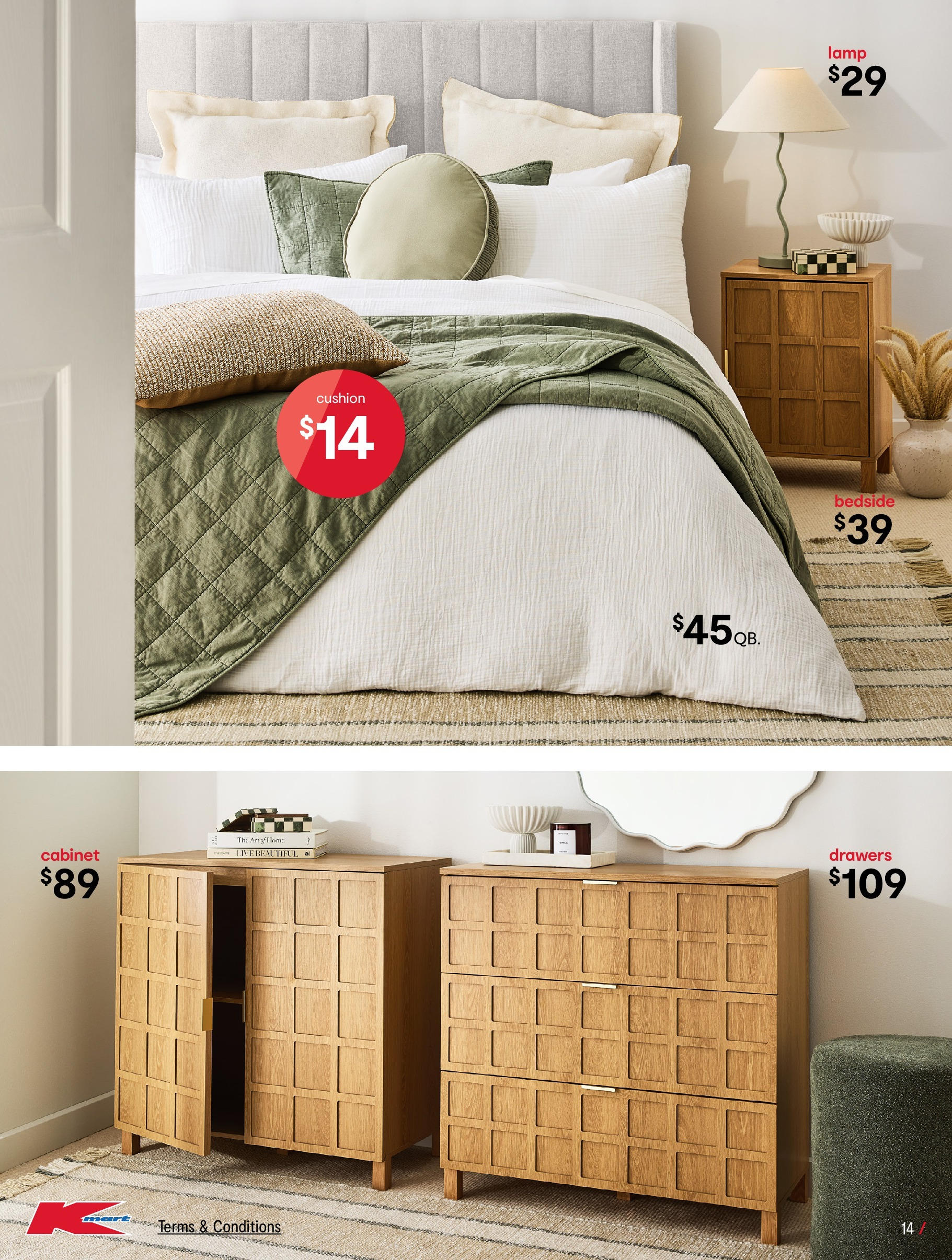 ﻿﻿Kmart catalogue valid from 23/07/2025 > Online Australia | Page: 14 | Products: Cabinet, Cushion, Lamp