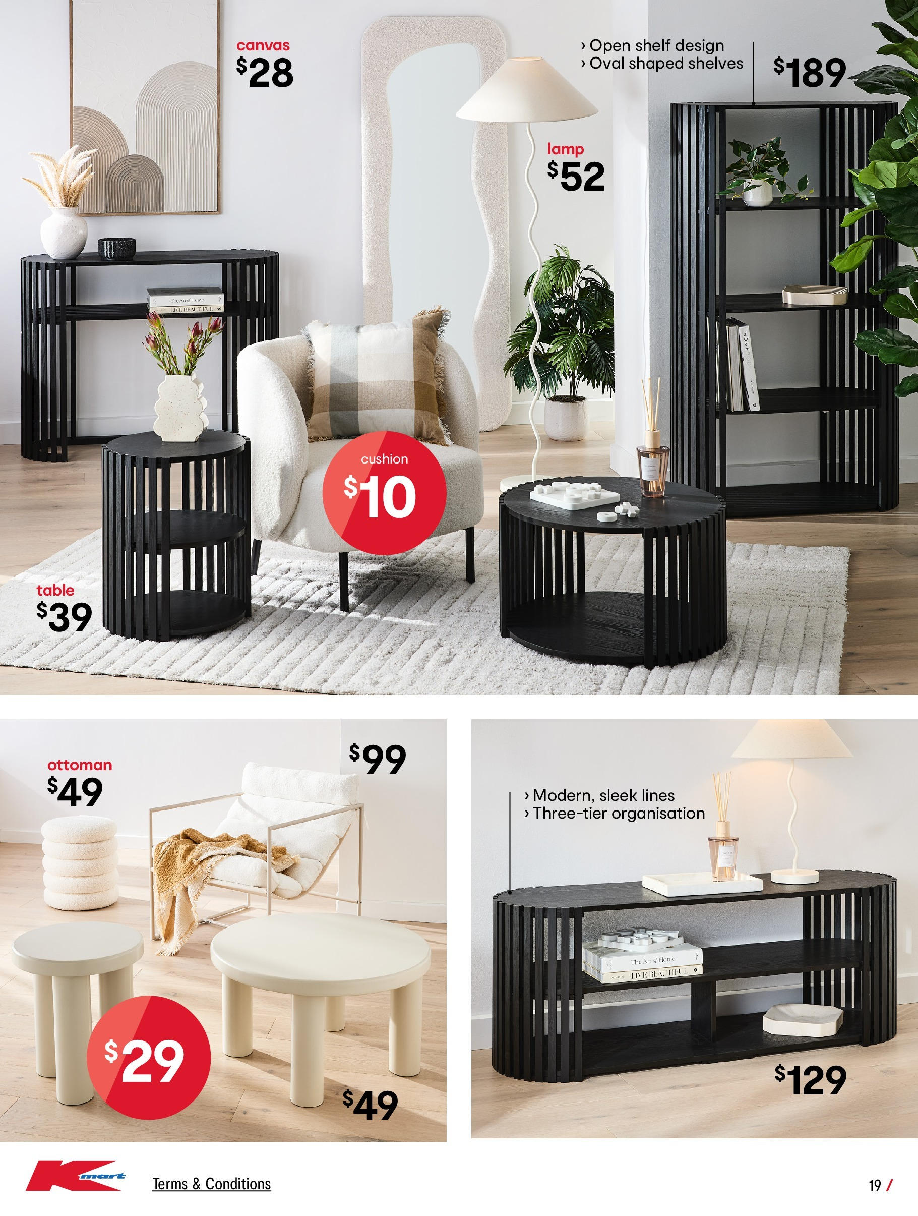 ﻿﻿Kmart catalogue valid from 23/07/2025 > Online Australia | Page: 19 | Products: Shelf, Table, Lamp, Ottoman