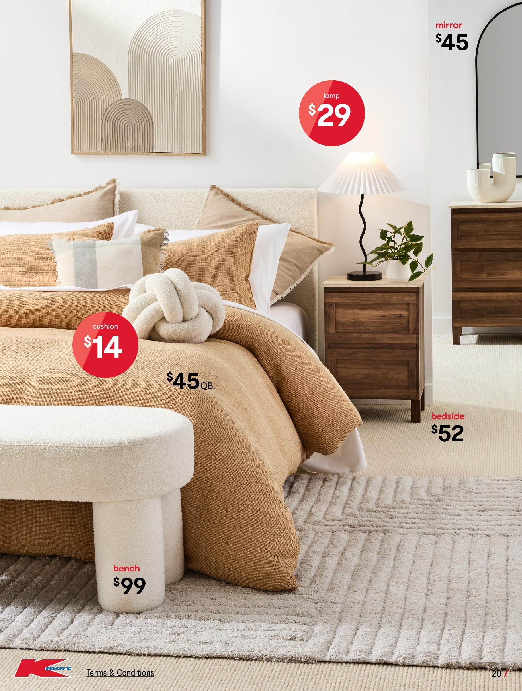 ﻿﻿Kmart catalogue valid from 23/07/2025 > Online Australia | Page: 20 | Products: Cushion, Mirror, Lamp, Bench