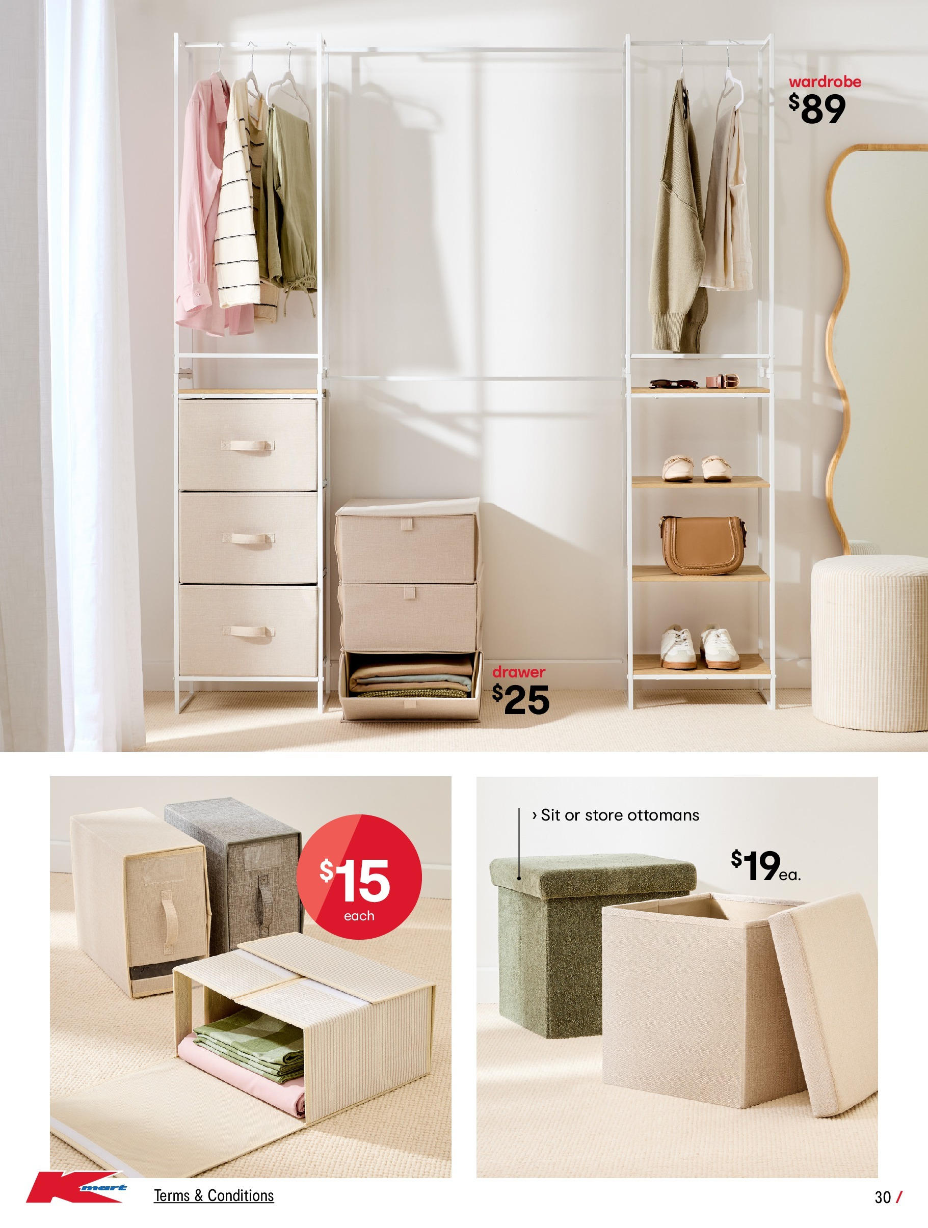 ﻿﻿Kmart catalogue valid from 23/07/2025 > Online Australia | Page: 30 | Products: Drawer, Cart, Wardrobe