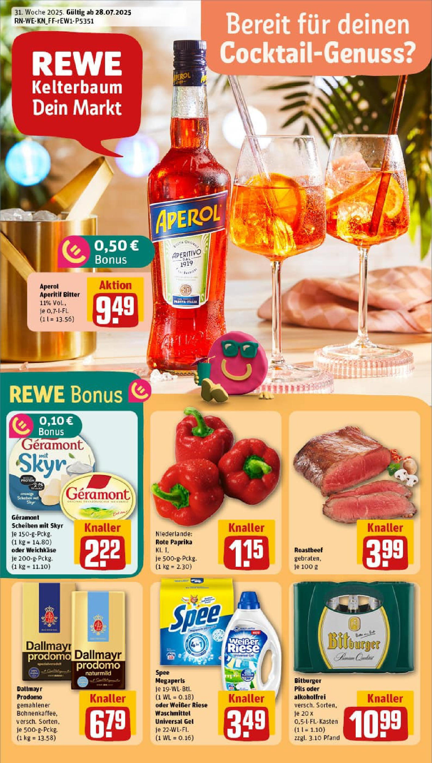 REWE Prospekt ab 27.07.2025 nächste Woche - Prospekt Troisdorf Vorschau von dem Prospekt des Geschäftes Rewe, gültig ab dem 27.07.2025