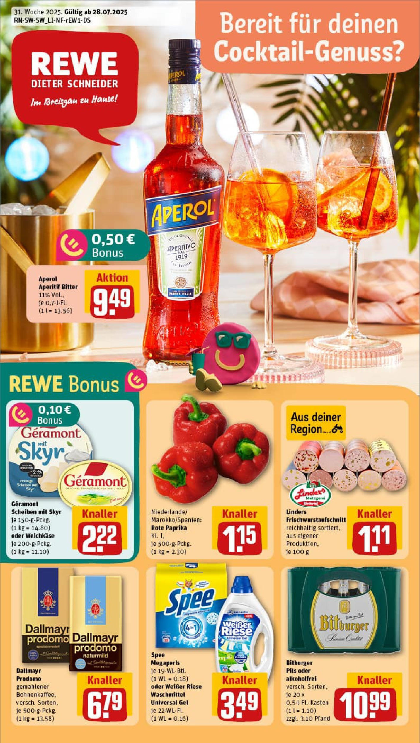 REWE Prospekt ab 27.07.2025 nächste Woche - Prospekt Schallstadt	