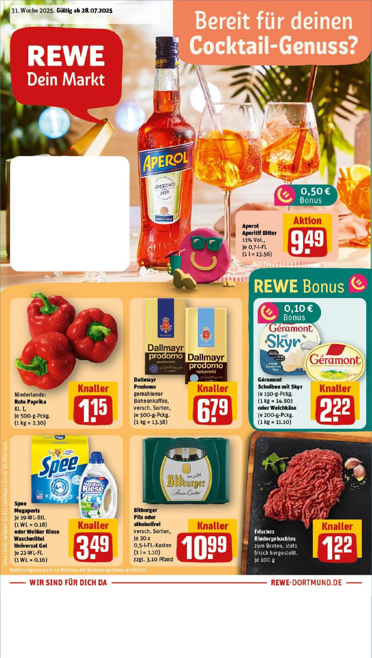 REWE Prospekt ab 27.07.2025 nächste Woche - Prospekt Holzwickede Vorschau von dem Prospekt des Geschäftes Rewe, gültig ab dem 27.07.2025