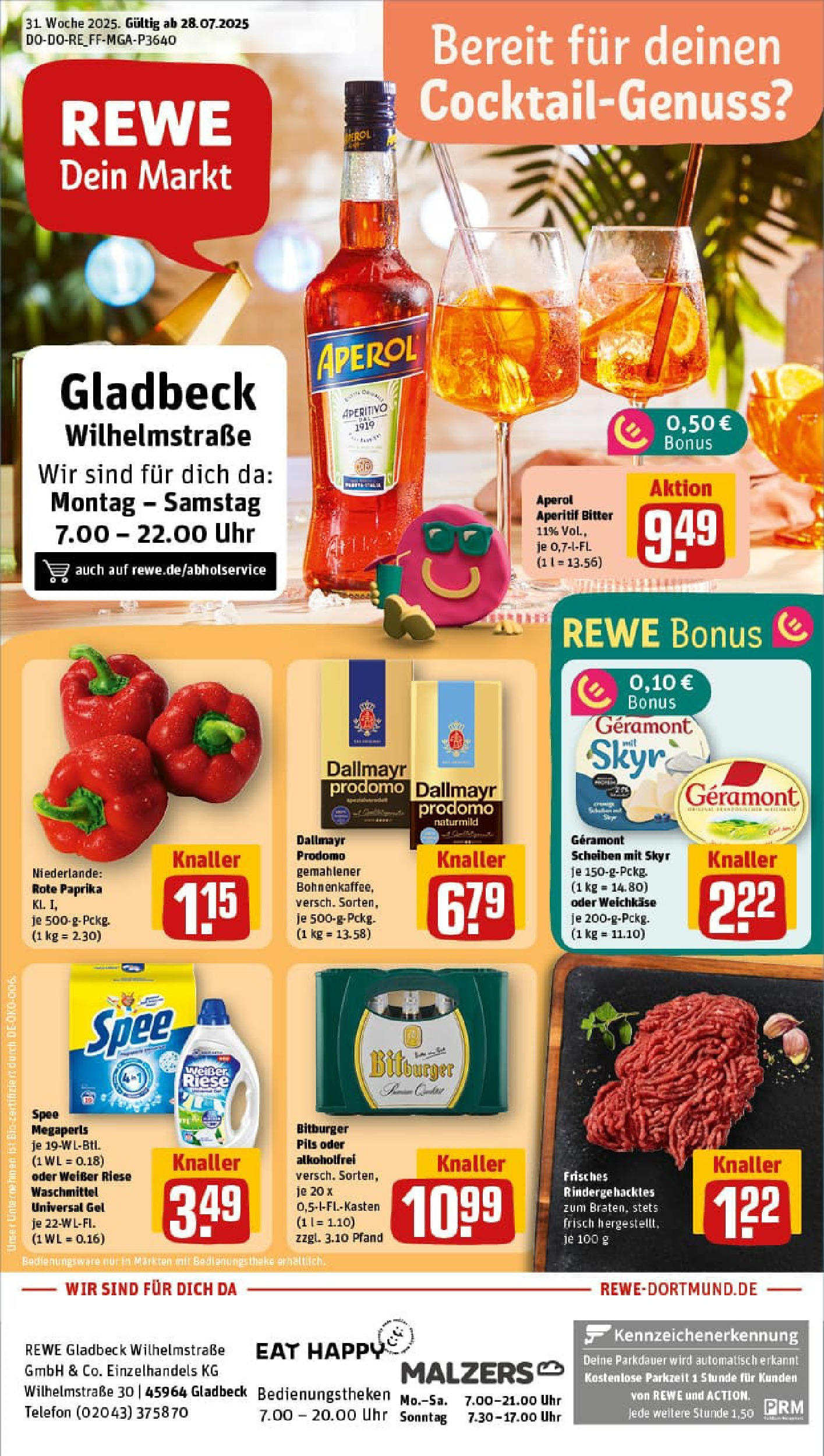 REWE Prospekt ab 27.07.2025 nächste Woche - Prospekt Gladbeck	