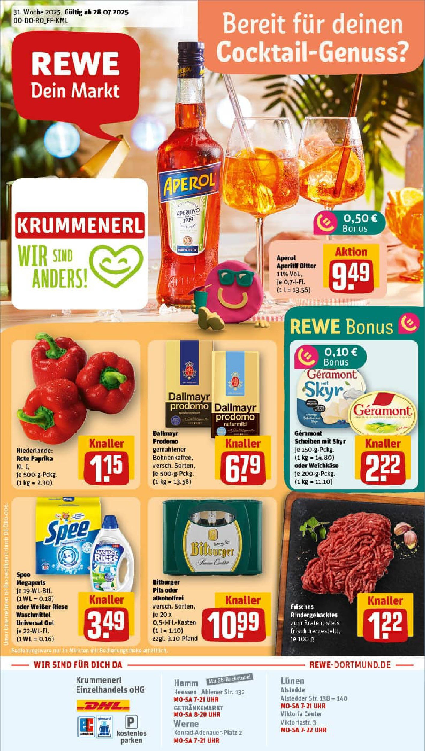 REWE Prospekt ab 27.07.2025 nächste Woche - Prospekt Lünen Vorschau von dem Prospekt des Geschäftes Rewe, gültig ab dem 27.07.2025