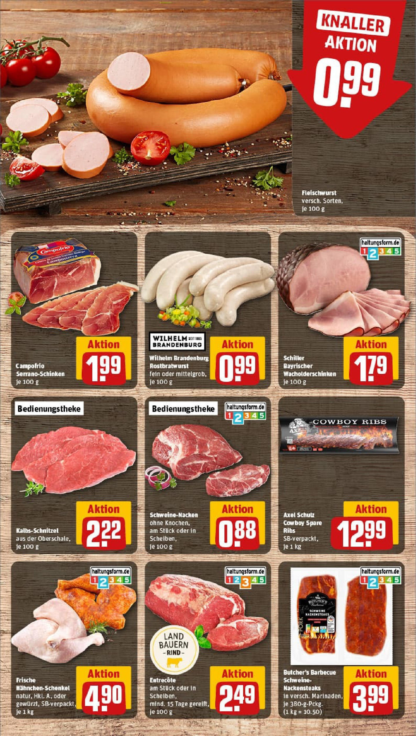 REWE Prospekt ab 27.07.2025 zum Blättern » Angebote | Seite: 14 | Produkte: Nackensteaks, Spare ribs, Schweinenacken, Entrecote