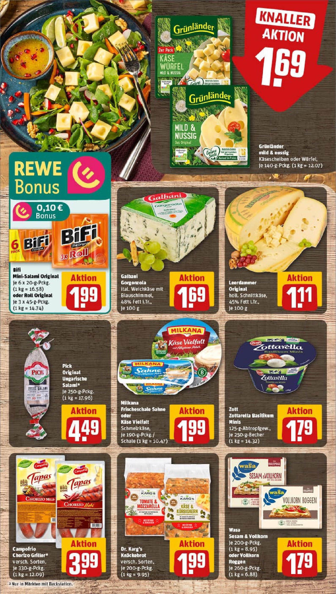 REWE Prospekt ab 27.07.2025 zum Blättern » Angebote | Seite: 13 | Produkte: Mozzarella, Leerdammer, Salami, Sahne REWE Prospekt ab 27.07.2025 zum Blättern » Angebote | Seite: 13 | Produkte: Mozzarella, Leerdammer, Salami, Sahne