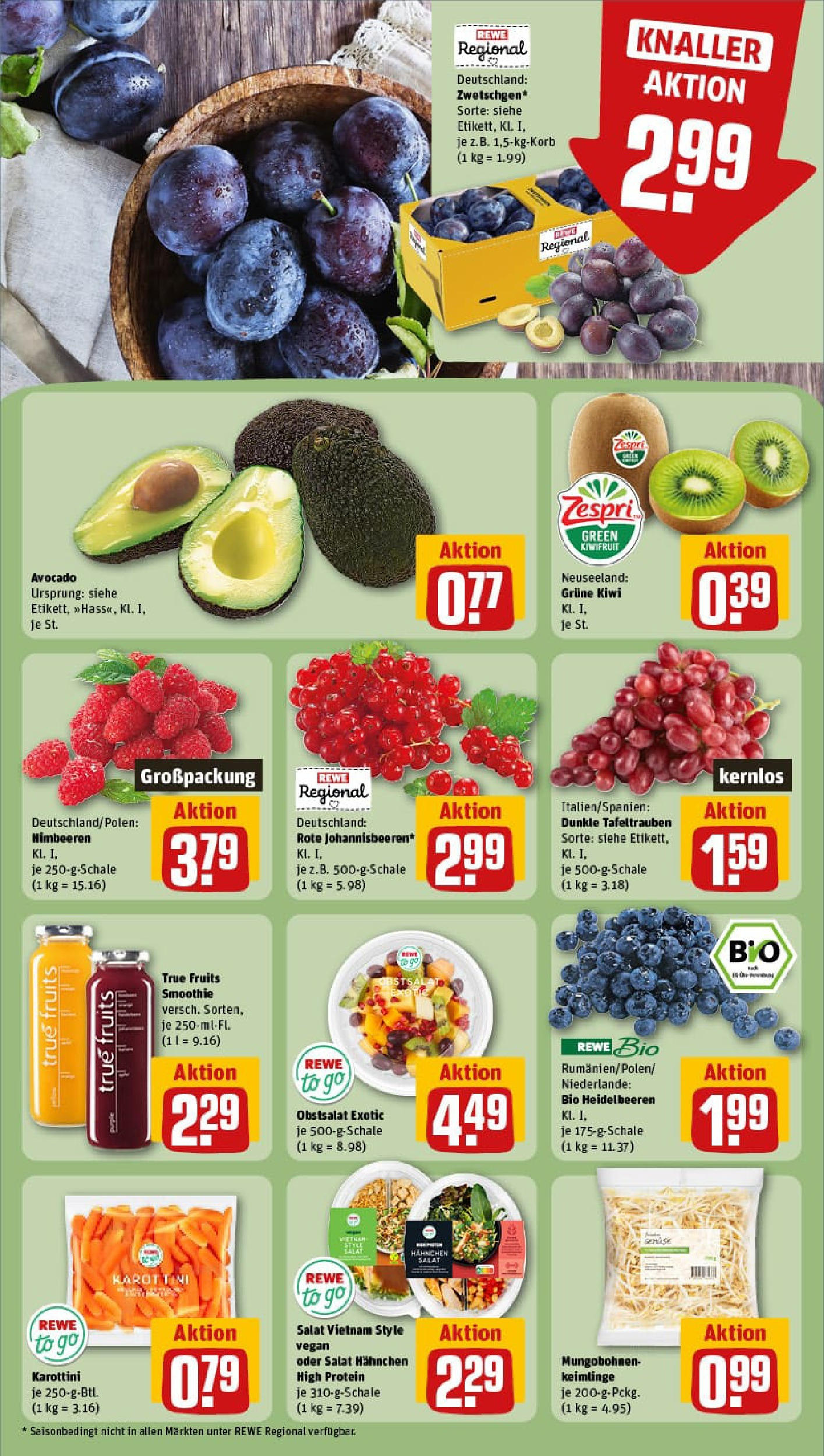 REWE Prospekt ab 27.07.2025 zum Blättern » Angebote | Seite: 10 | Produkte: Hahnchen, Heidelbeeren, Avocado, Salat REWE Prospekt ab 27.07.2025 zum Blättern » Angebote | Seite: 10 | Produkte: Hahnchen, Heidelbeeren, Avocado, Salat