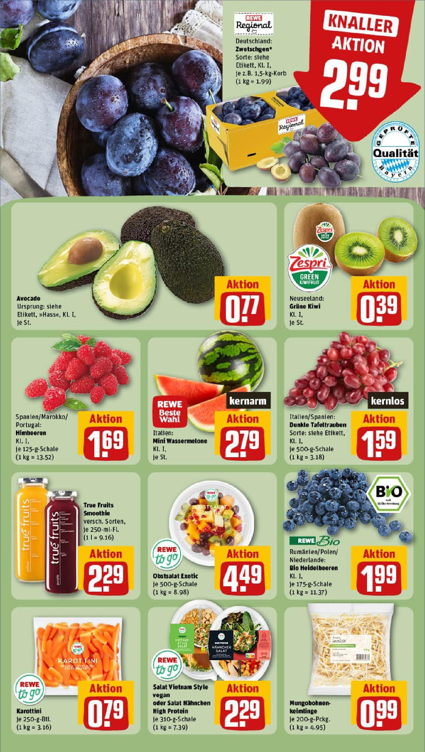 REWE Prospekt ab 27.07.2025 zum Blättern » Angebote | Seite: 10 | Produkte: Hahnchen, Heidelbeeren, Wassermelone, Kiwi REWE Prospekt ab 27.07.2025 zum Blättern » Angebote | Seite: 10 | Produkte: Hahnchen, Heidelbeeren, Wassermelone, Kiwi