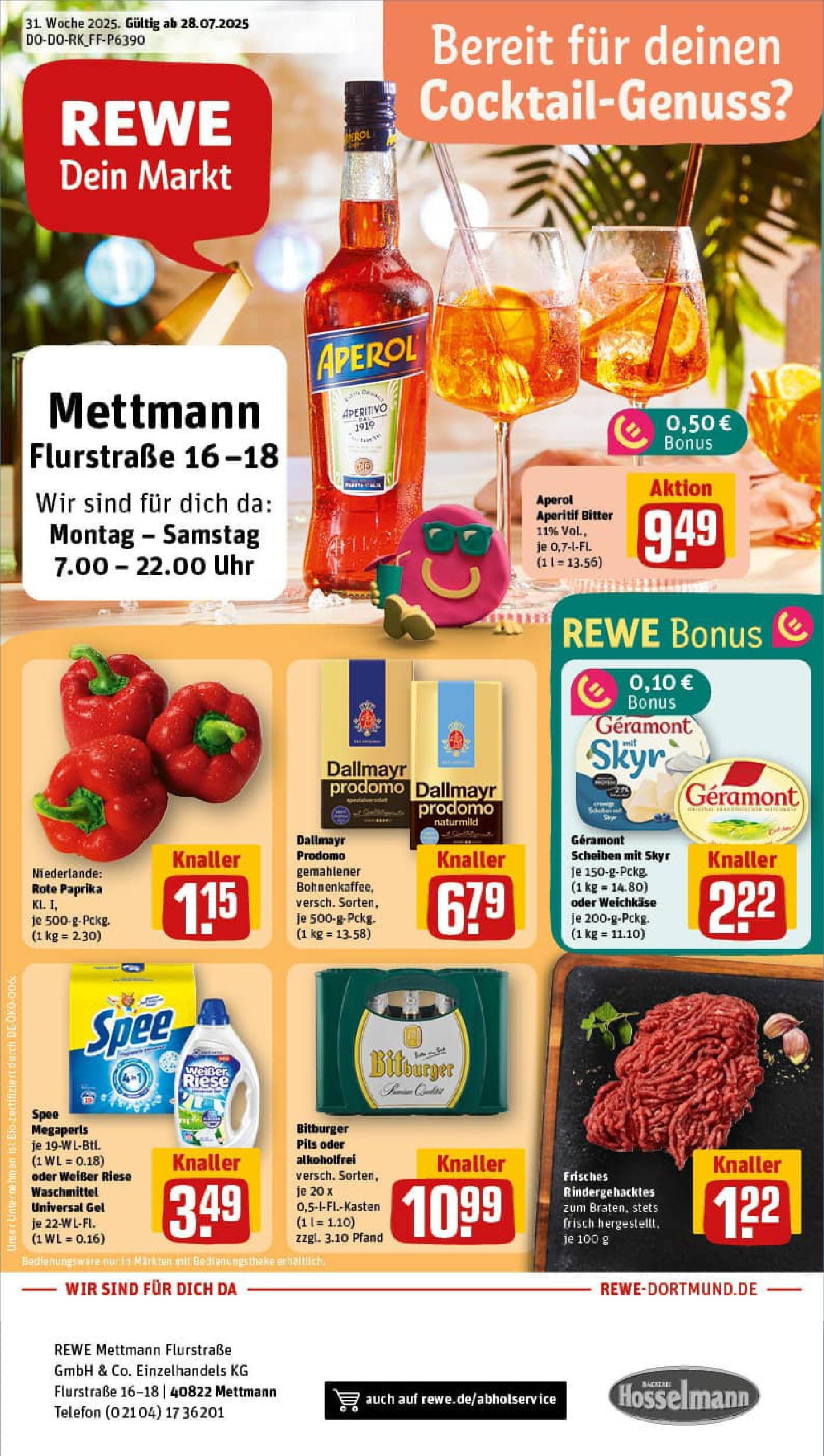 REWE Prospekt ab 27.07.2025 nächste Woche - Prospekt Mettmann Vorschau von dem Prospekt des Geschäftes Rewe, gültig ab dem 27.07.2025