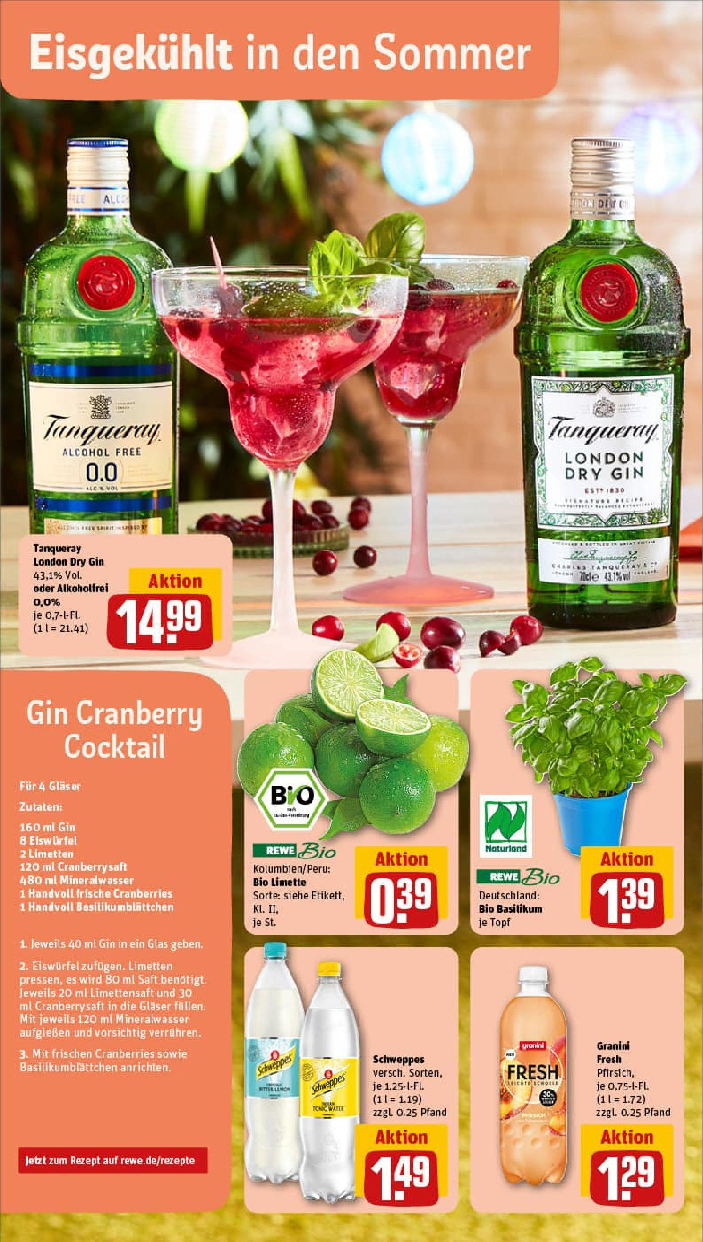 REWE Prospekt ab 27.07.2025 zum Blättern » Angebote | Seite: 4 | Produkte: Limetten, Schweppes, Pfirsich, Gin REWE Prospekt ab 27.07.2025 zum Blättern » Angebote | Seite: 4 | Produkte: Limetten, Schweppes, Pfirsich, Gin