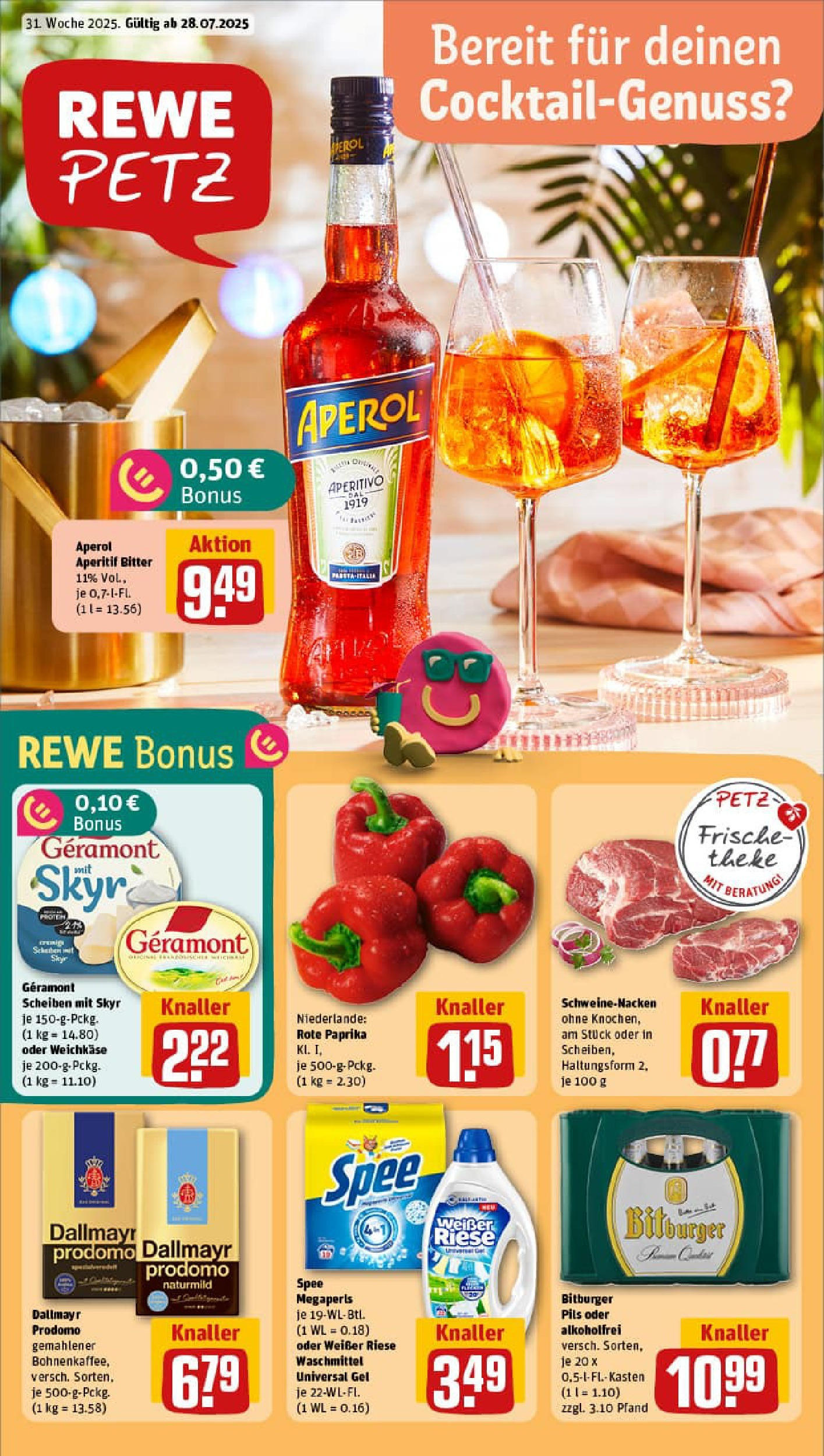REWE Prospekt ab 27.07.2025 nächste Woche - Prospekt Dillenburg Vorschau von dem Prospekt des Geschäftes Rewe, gültig ab dem 27.07.2025