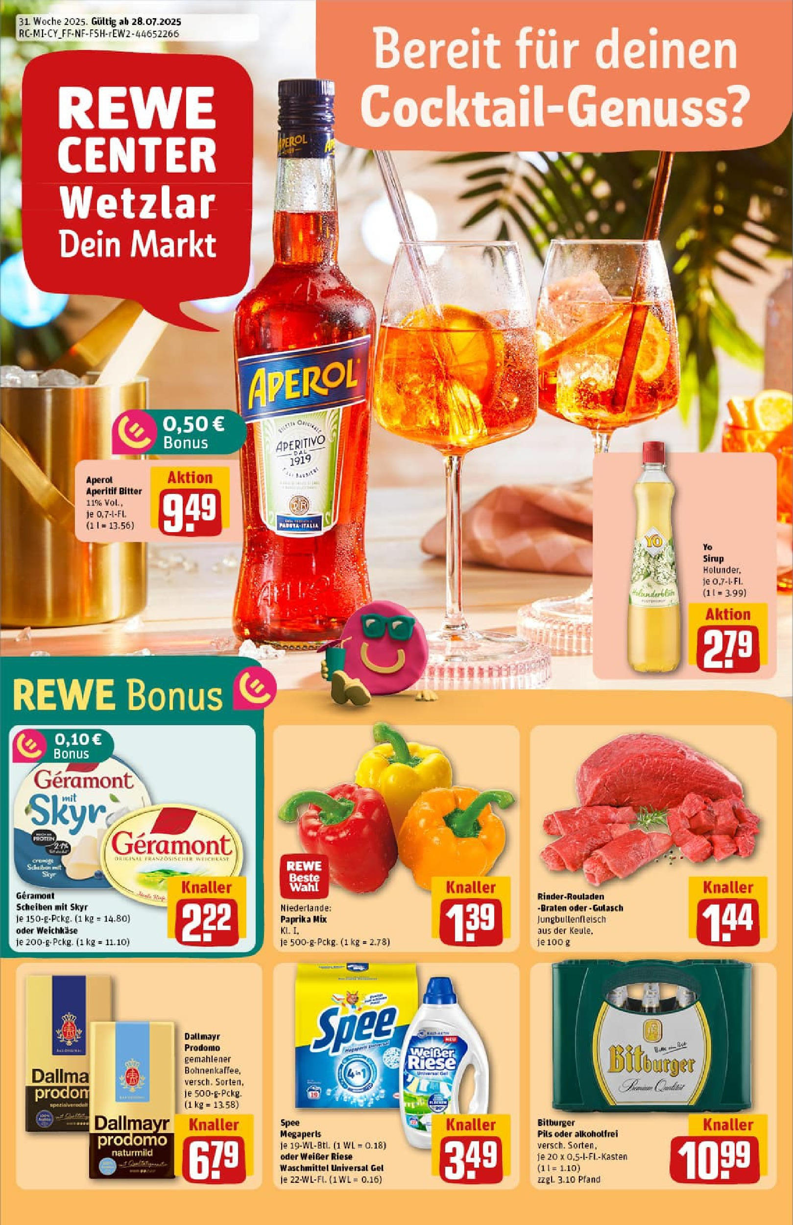 REWE Prospekt ab 27.07.2025 nächste Woche - Prospekt Wetzlar Vorschau von dem Prospekt des Geschäftes Rewe, gültig ab dem 27.07.2025