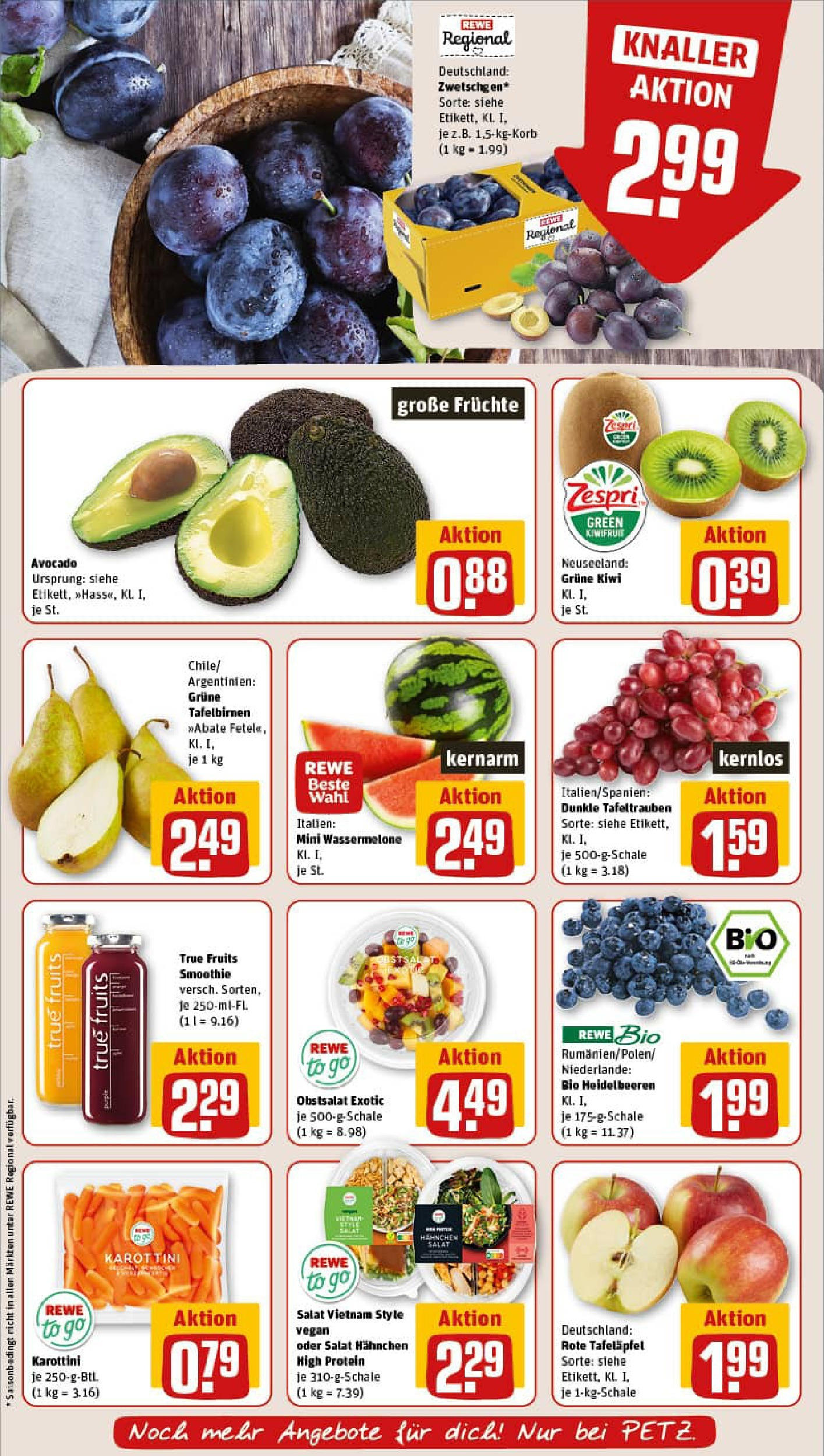 REWE Prospekt ab 27.07.2025 zum Blättern » Angebote | Seite: 10 | Produkte: Heidelbeeren, Avocado, Kiwi, Salat REWE Prospekt ab 27.07.2025 zum Blättern » Angebote | Seite: 10 | Produkte: Heidelbeeren, Avocado, Kiwi, Salat