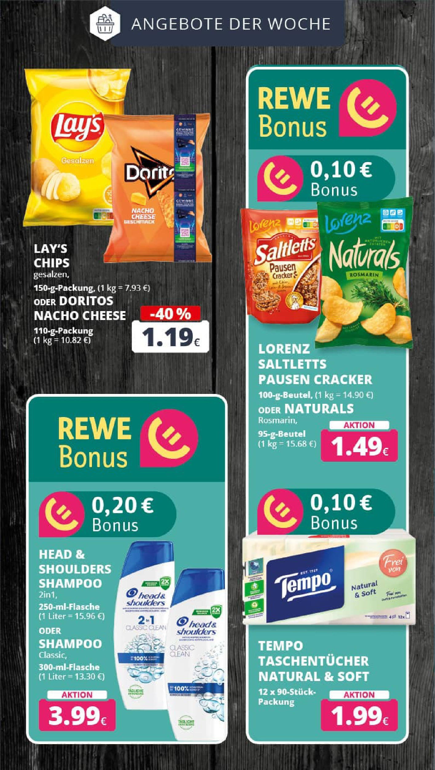 REWE Prospekt ab 27.07.2025 zum Blättern » Angebote | Seite: 5 | Produkte: Head & shoulders, Shampoo, Tempo, Chips REWE Prospekt ab 27.07.2025 zum Blättern » Angebote | Seite: 5 | Produkte: Head & shoulders, Shampoo, Tempo, Chips