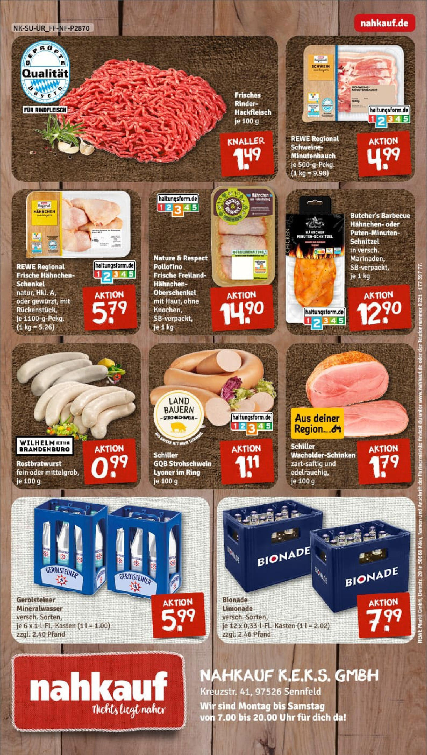 REWE Prospekt ab 27.07.2025 zum Blättern » Angebote | Seite: 12 | Produkte: Limonade, Bionade, Mineralwasser, Hackfleisch REWE Prospekt ab 27.07.2025 zum Blättern » Angebote | Seite: 12 | Produkte: Limonade, Bionade, Mineralwasser, Hackfleisch
