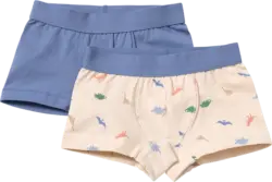 ALANA Boxershorts mit Dino-Muster, blau + beige, Gr. 122/128