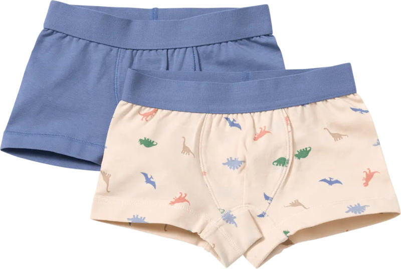 ALANA Boxershorts mit Dino-Muster, blau + beige, Gr. 98/104