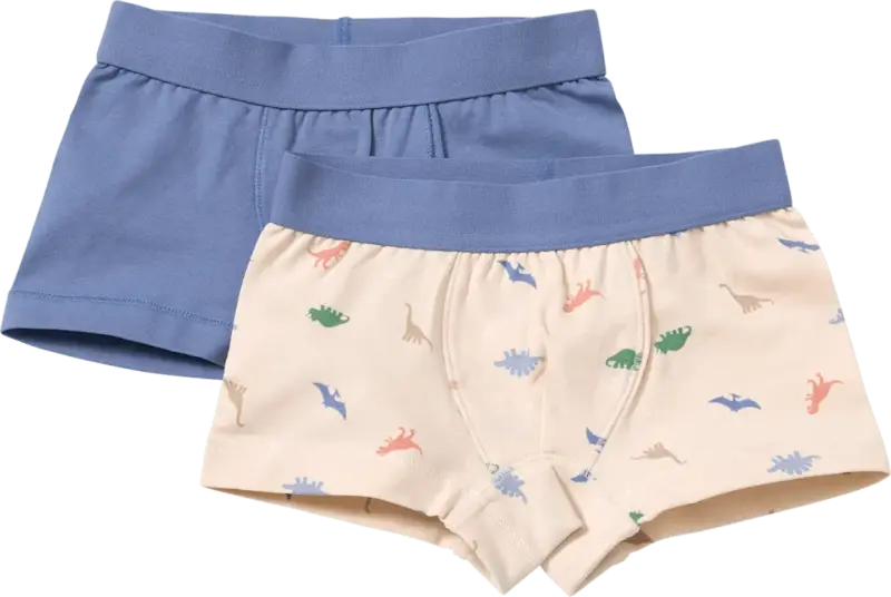 ALANA Boxershorts mit Dino-Muster, blau + beige, Gr. 122/128