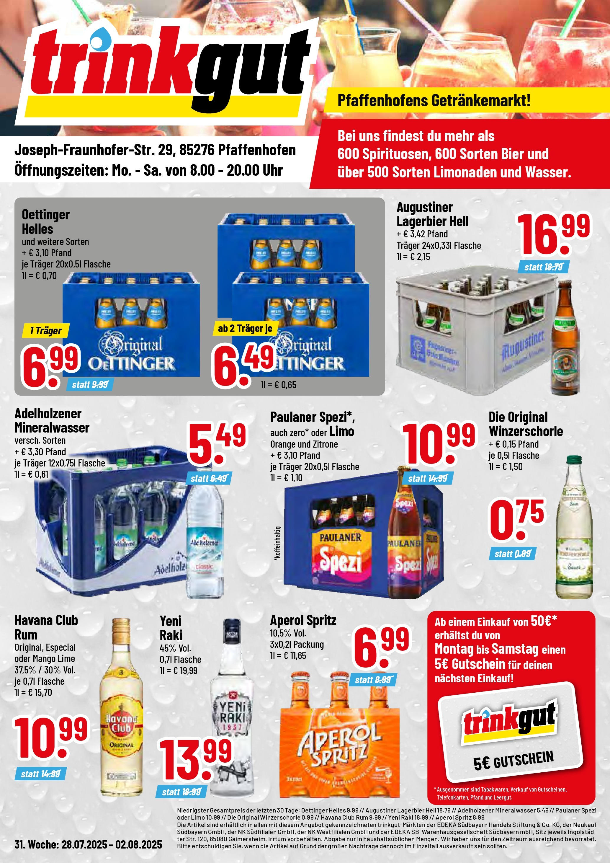 Trinkgut prospekt Pfaffenhofen/Ilm	 (ab 27.07.2025) » Angebote online | Seite: 1