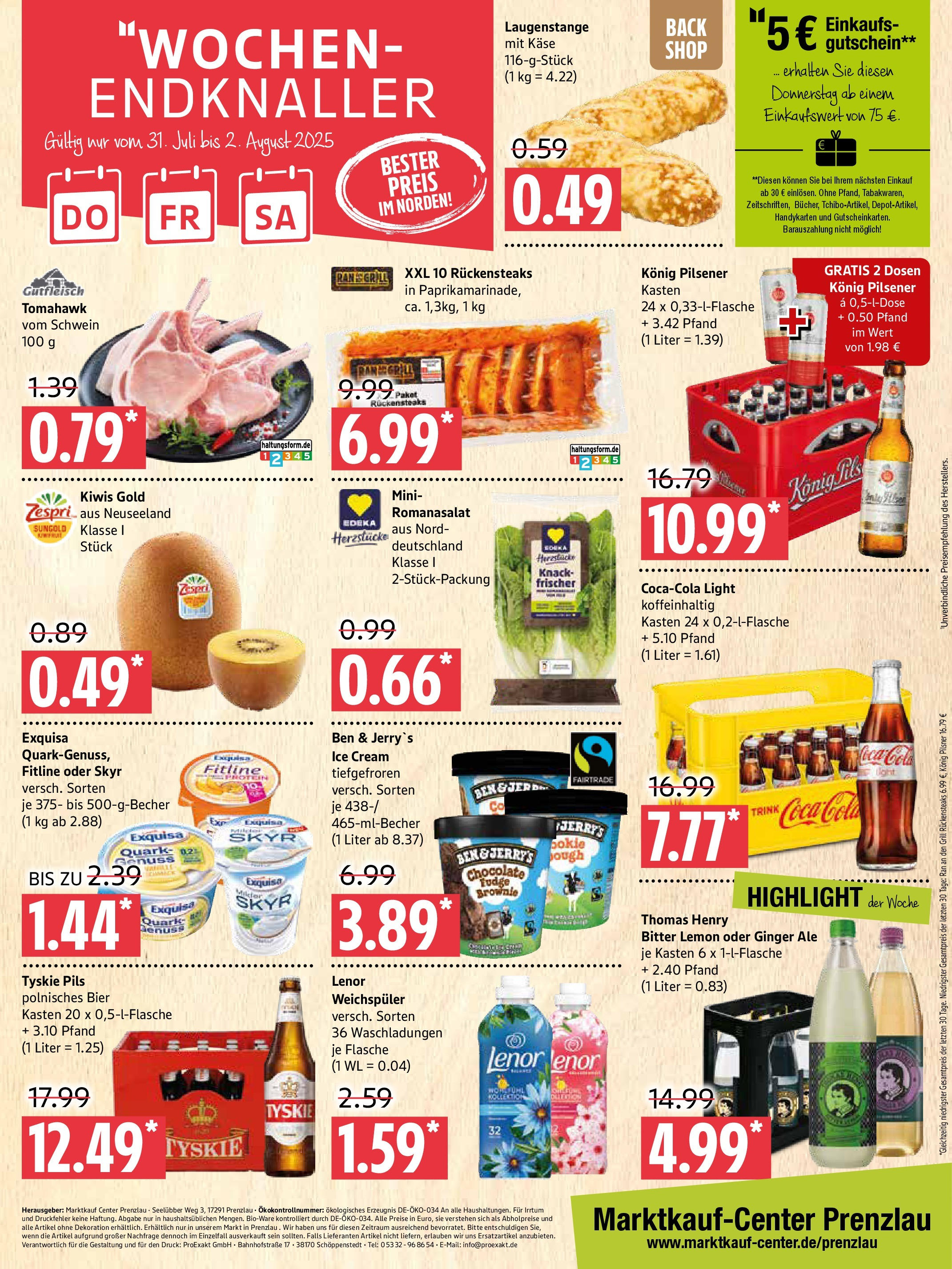 Marktkauf Prospekt Prenzlau (ab 28.07.2025) » Angebote ab Montag | Seite: 12 | Produkte: Lenor, Konig pilsener, Bier, Exquisa Marktkauf Prospekt Prenzlau (ab 28.07.2025) » Angebote online | Seite: 12 | Produkte: Lenor, Konig pilsener, Bier, Exquisa