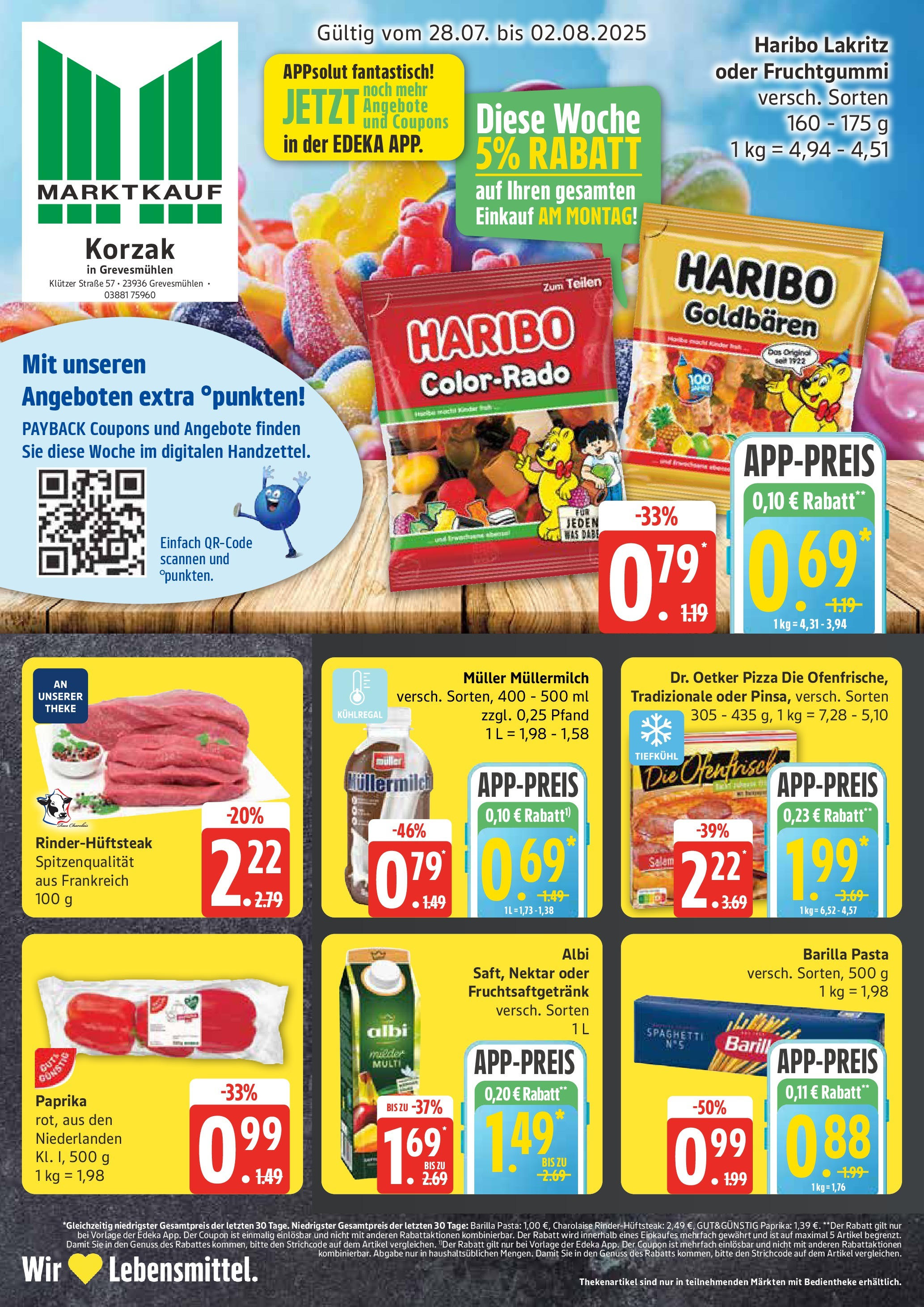 Marktkauf prospekt Grevesmühlen (ab 28.07.2025) » Angebote ab Montag | Seite: 5 | Produkte: Haribo, Theke, Paprika, Müllermilch Marktkauf prospekt Grevesmühlen (ab 28.07.2025) » Angebote online | Seite: 5 | Produkte: Haribo, Theke, Paprika, Müllermilch