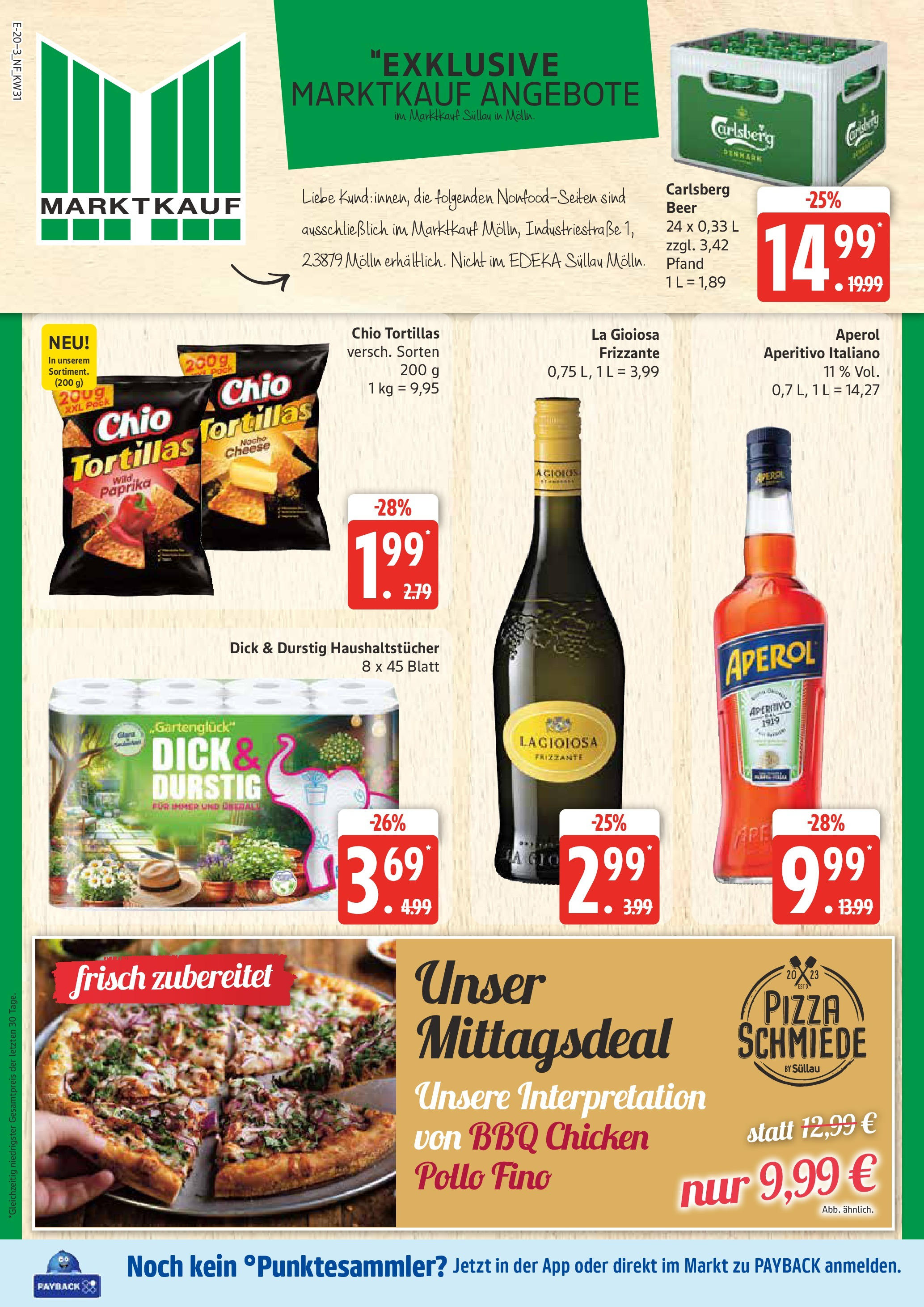 Marktkauf Prospekt Mölln (ab 28.07.2025) » Angebote ab Montag | Seite: 24 | Produkte: Carlsberg, Paprika, Pizza, Aperol Marktkauf Prospekt Mölln (ab 28.07.2025) » Angebote online | Seite: 24 | Produkte: Carlsberg, Paprika, Pizza, Aperol