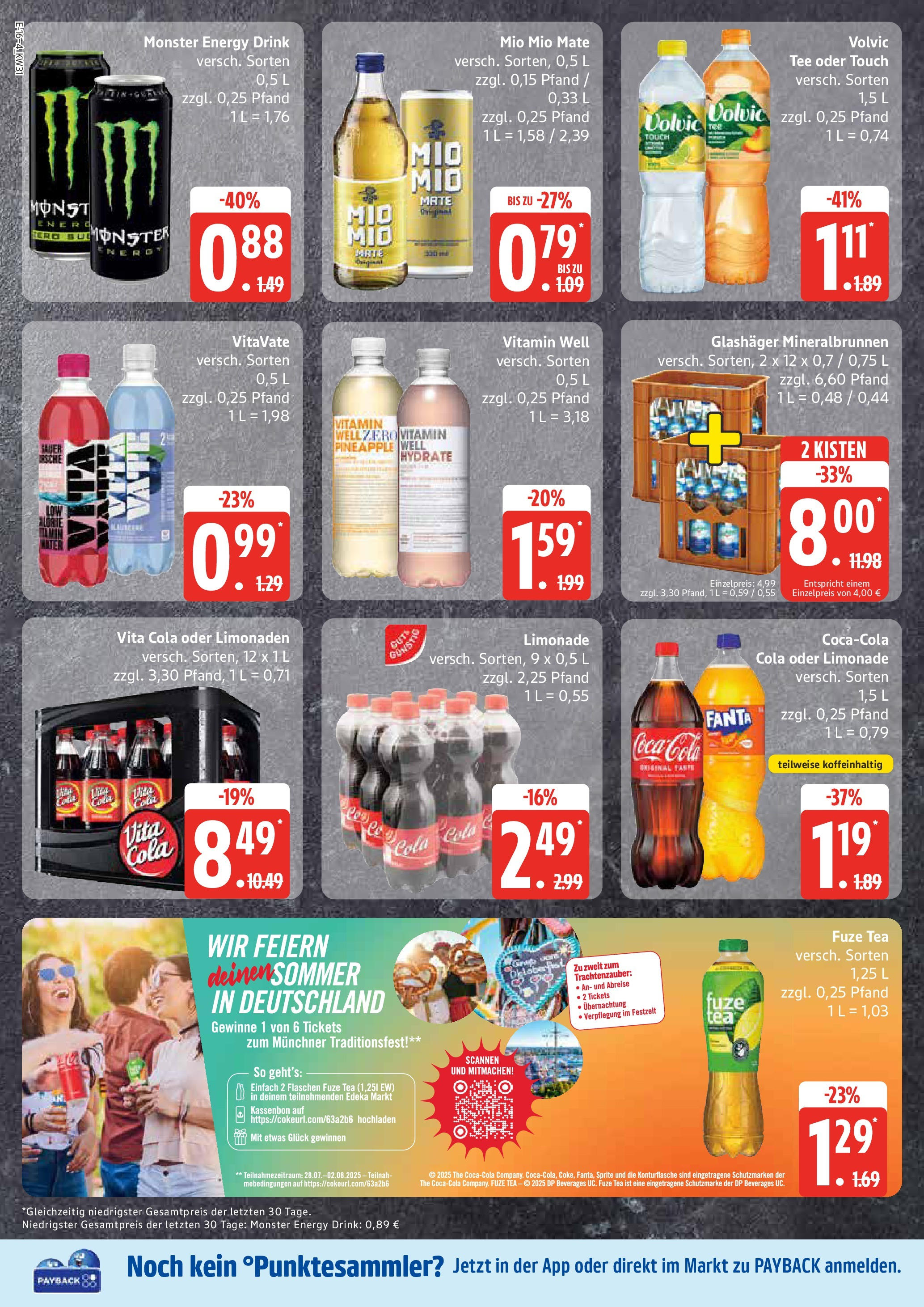 Marktkauf prospekt Grevesmühlen (ab 28.07.2025) » Angebote ab Montag | Seite: 20 | Produkte: Fuze tea, Coca cola, Cola, Vita cola Marktkauf prospekt Grevesmühlen (ab 28.07.2025) » Angebote online | Seite: 20 | Produkte: Fuze tea, Coca cola, Cola, Vita cola
